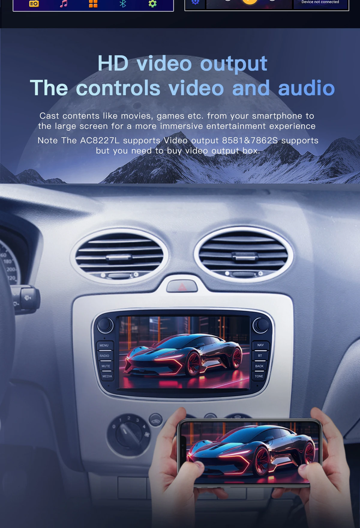 Uckazy Android 14 Autoradio für Ford Focus 2 3 4 MK2 Kuga Mondeo Fiesta Transit Connect S-C MAX Multimedia Stereo HeadUnit