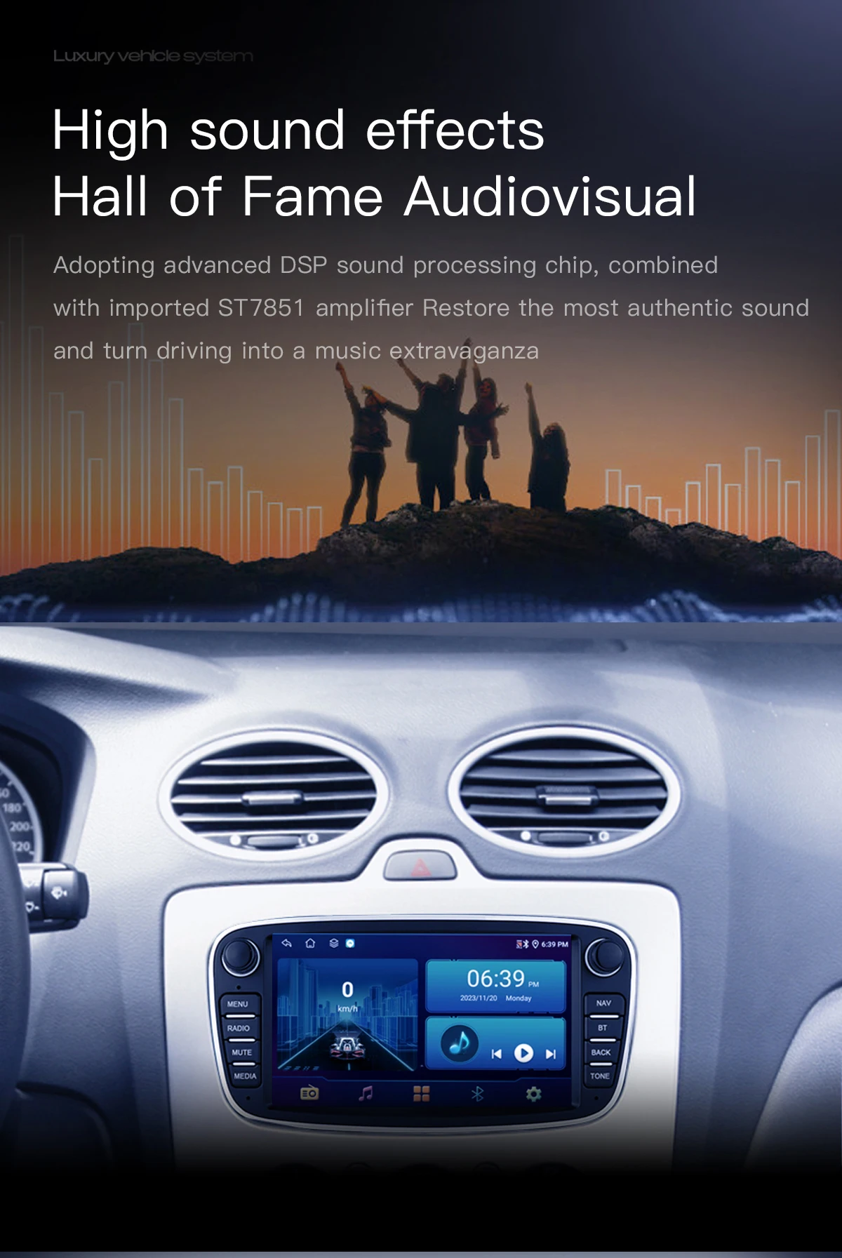 Uckazy Android 14 Autoradio für Ford Focus 2 3 4 MK2 Kuga Mondeo Fiesta Transit Connect S-C MAX Multimedia Stereo HeadUnit