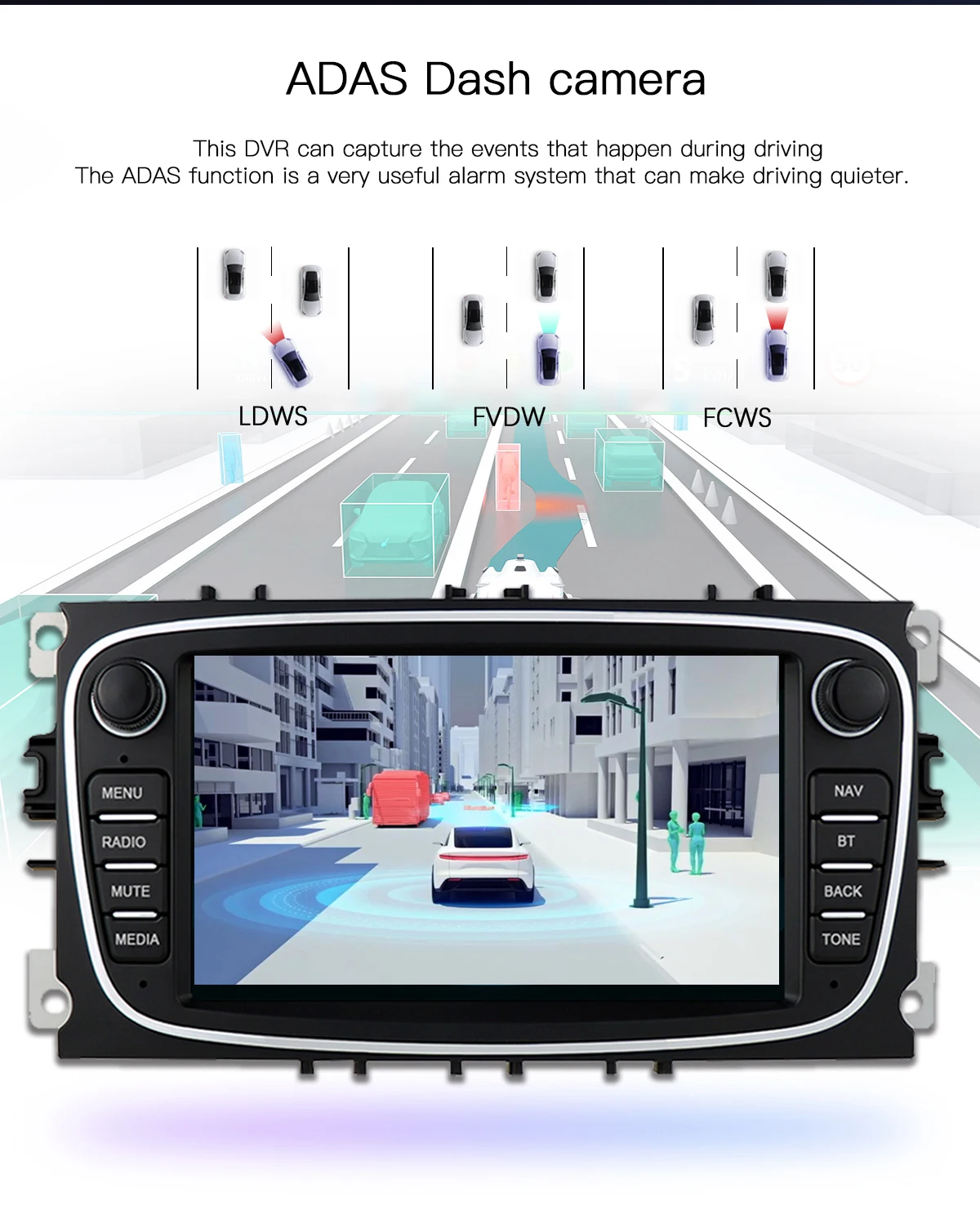 Uckazy Android 14 Autoradio für Ford Focus 2 3 4 MK2 Kuga Mondeo Fiesta Transit Connect S-C MAX Multimedia Stereo HeadUnit