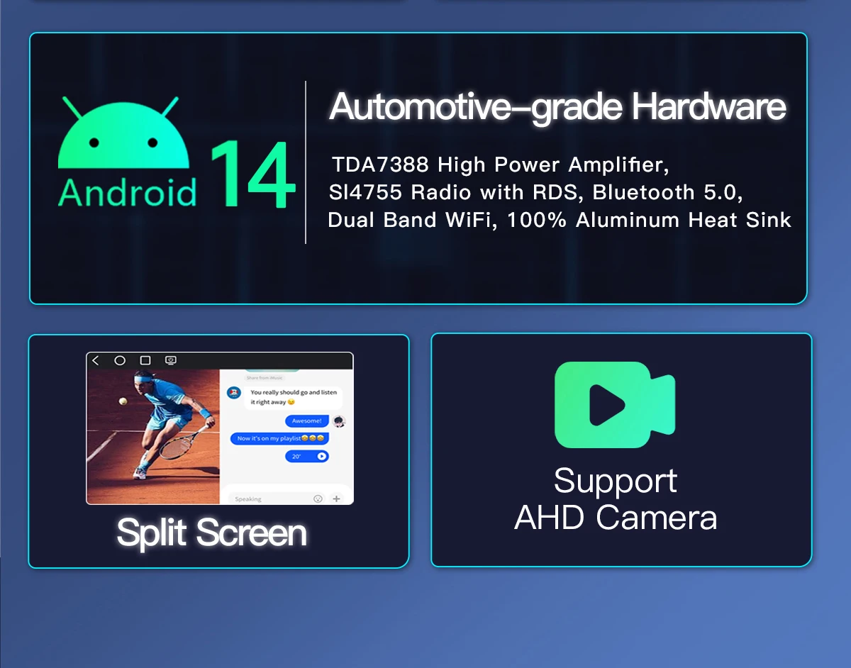 Uckazy Android 14 Autoradio für Ford Focus 2 3 4 MK2 Kuga Mondeo Fiesta Transit Connect S-C MAX Multimedia Stereo HeadUnit