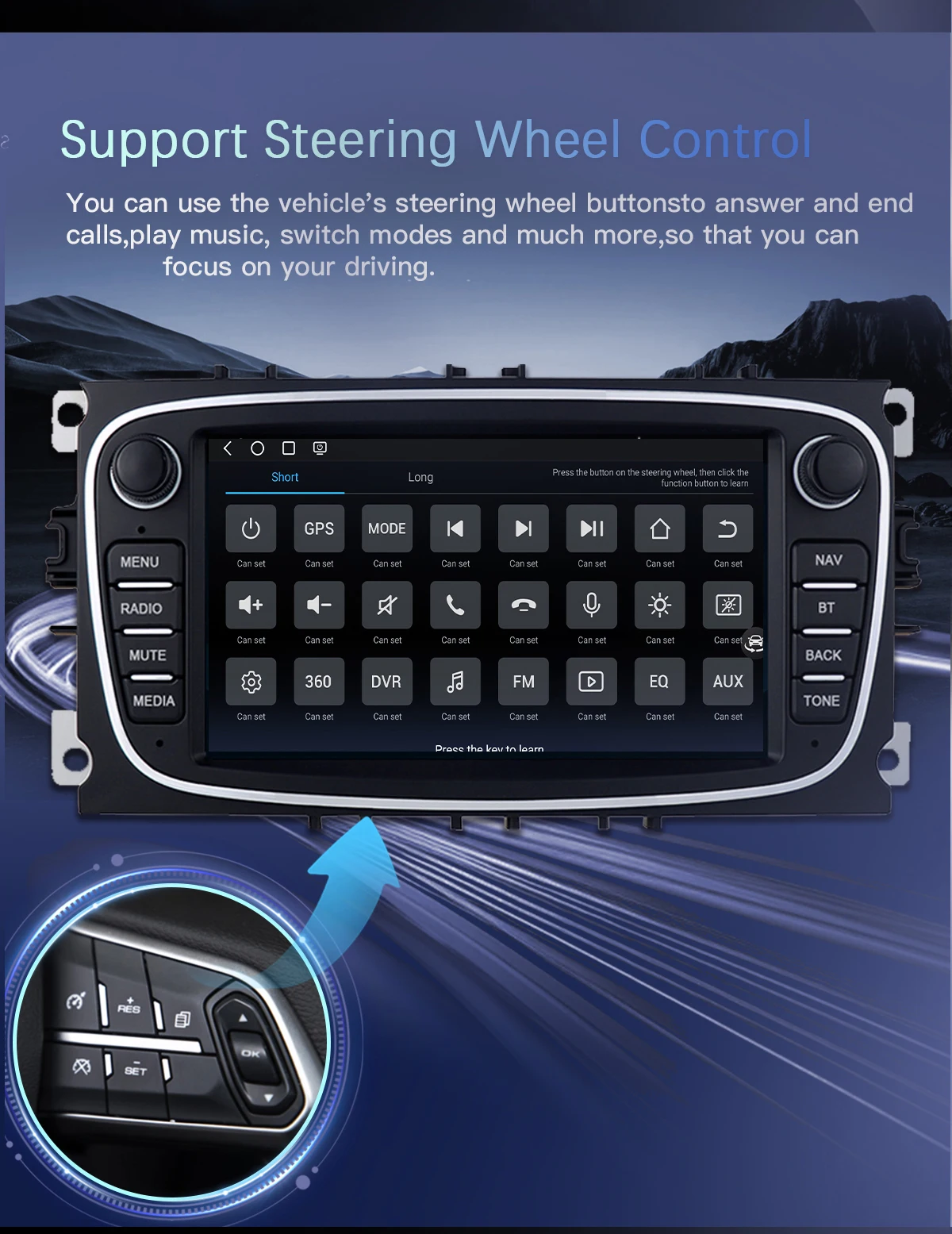 Uckazy Android 14 Autoradio für Ford Focus 2 3 4 MK2 Kuga Mondeo Fiesta Transit Connect S-C MAX Multimedia Stereo HeadUnit