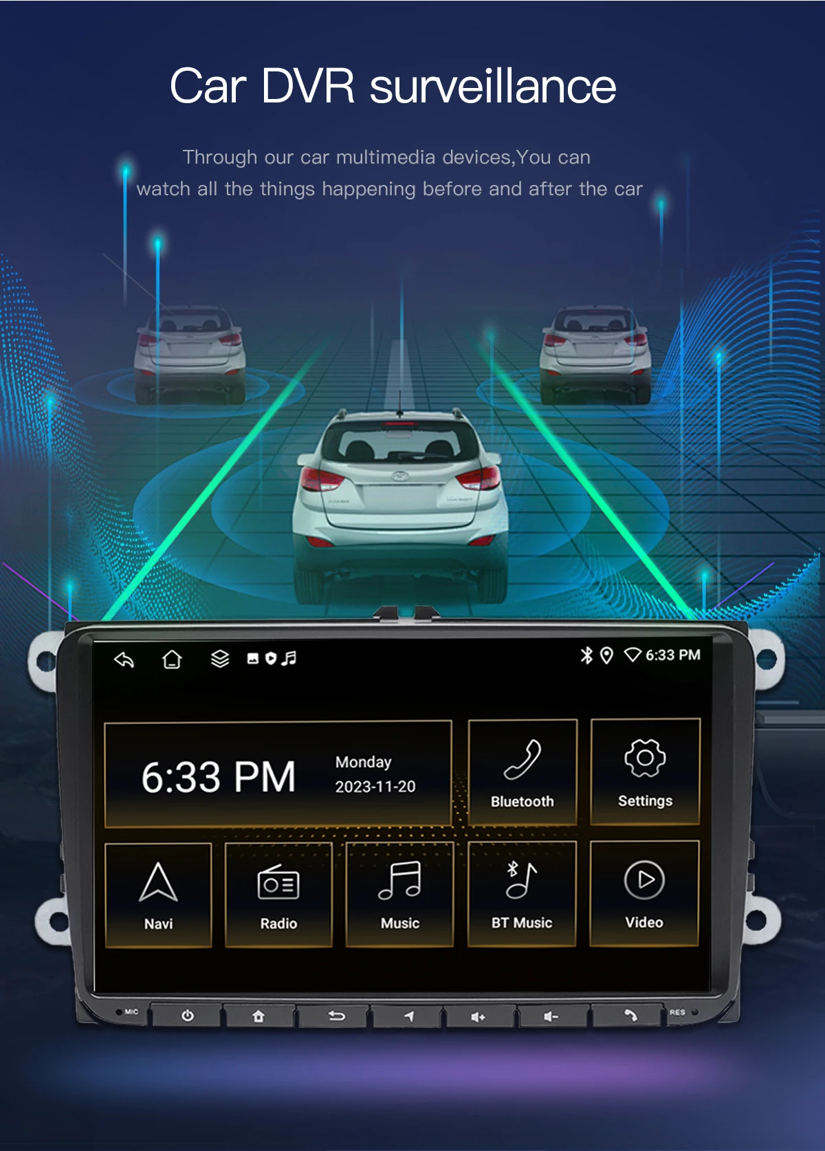 Autoradio 2 din android 14 für vw polo passat b6 b7 cc t5 amarok volk sagen octavia2 superb 2 tiguan sitz leon golf 56 multimedia