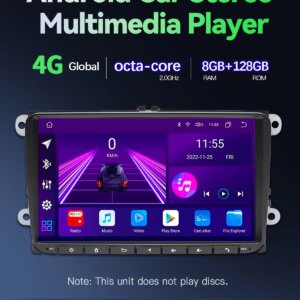 Alternative view of Autoradio 2 DIN Android 14 für VW Polo Passat b6 b7 cc t5 Amarok Octavia2 Superb 2 Tiguan Seat Leon Golf 5,6 Multimedia