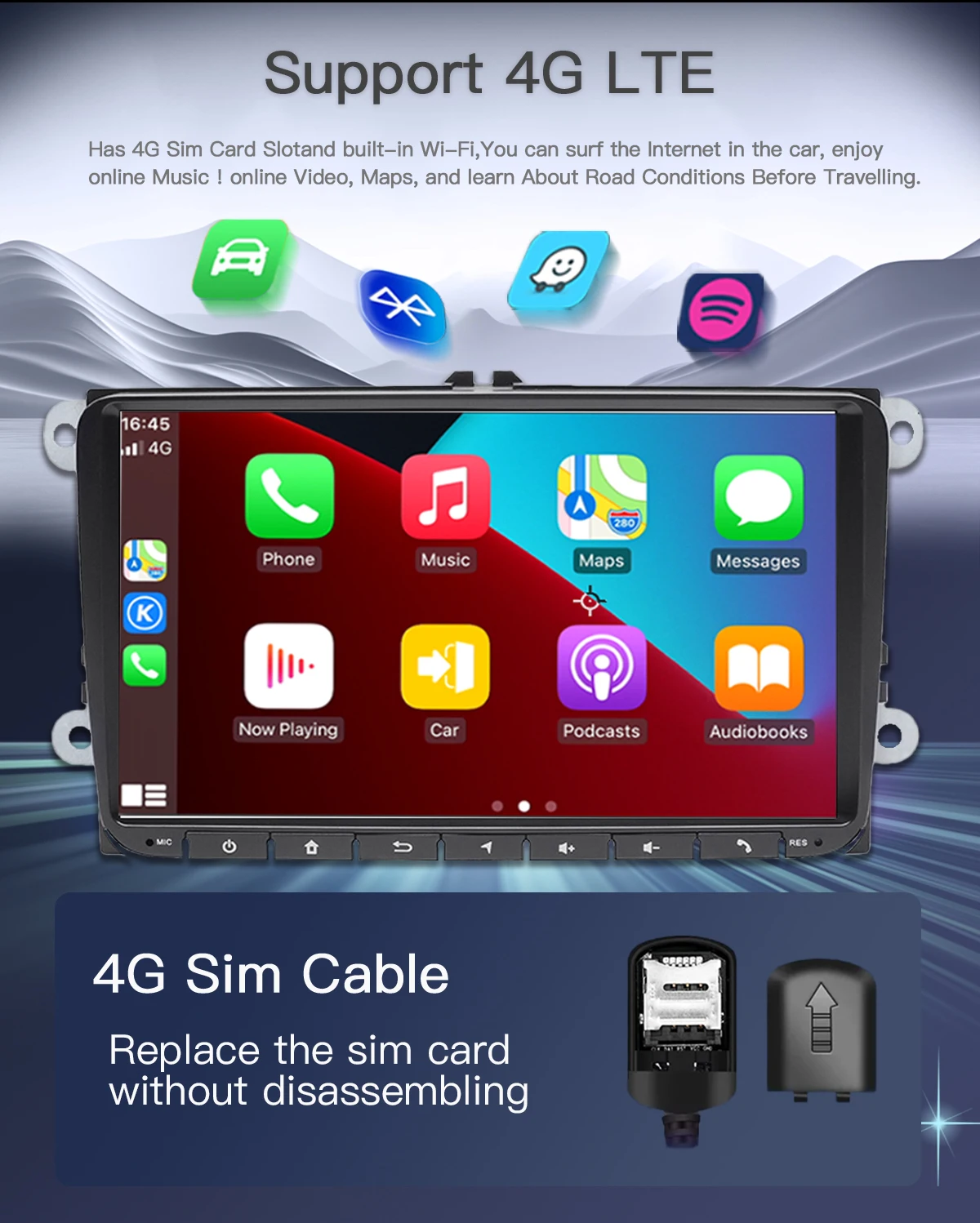 Autoradio 2 din android 14 für vw polo passat b6 b7 cc t5 amarok volk sagen octavia2 superb 2 tiguan sitz leon golf 56 multimedia