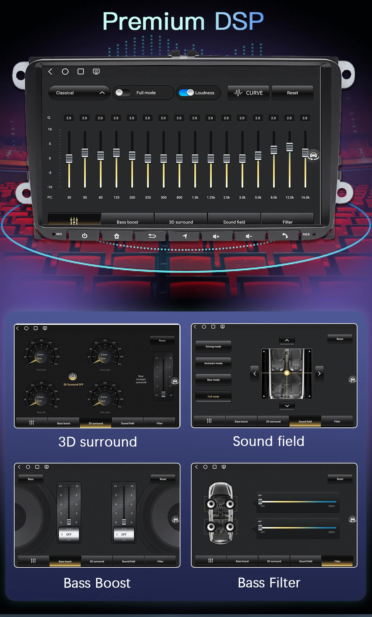 Autoradio 2 din android 14 für vw polo passat b6 b7 cc t5 amarok volk sagen octavia2 superb 2 tiguan sitz leon golf 56 multimedia