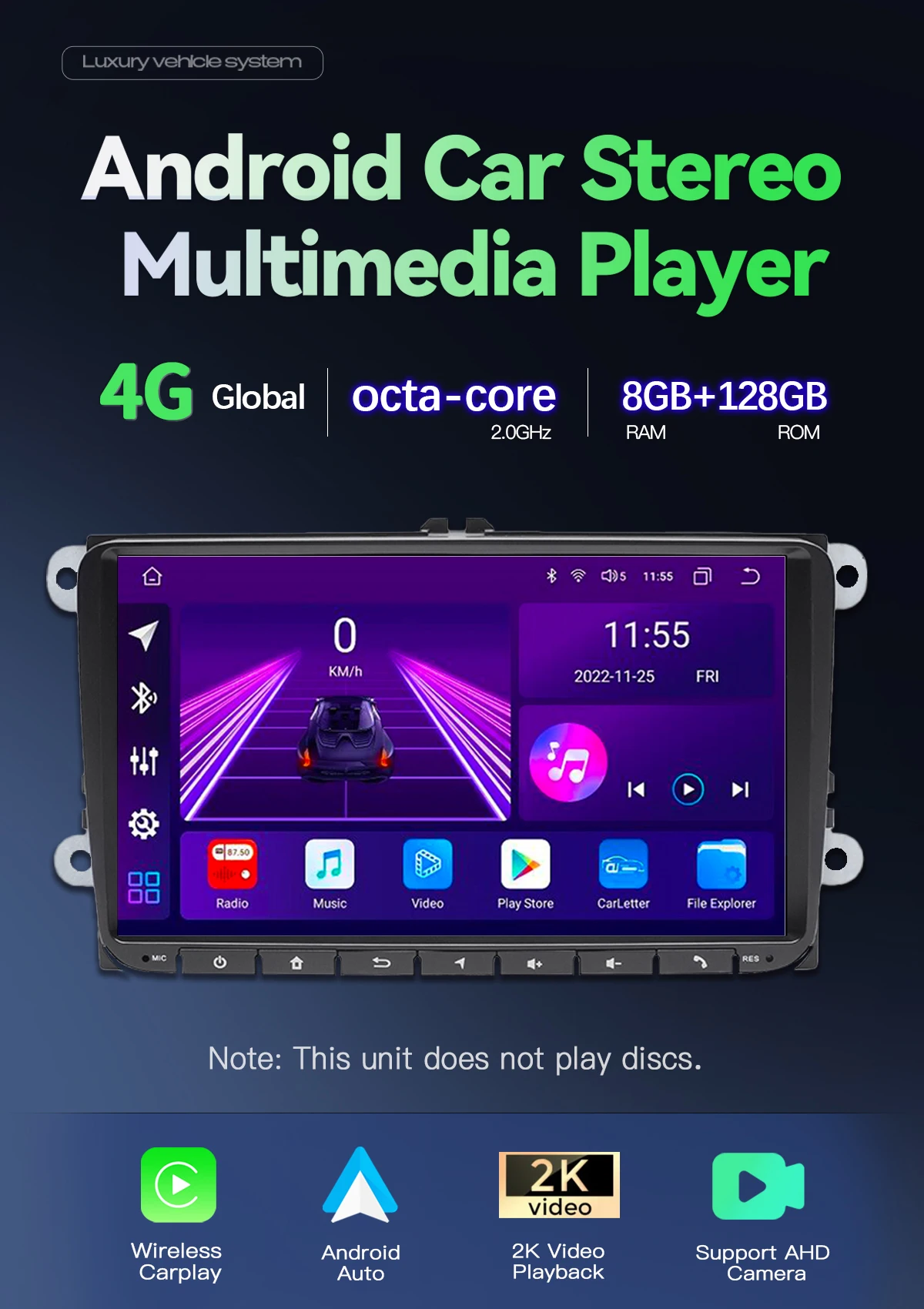 Autoradio 2 din android 14 für vw polo passat b6 b7 cc t5 amarok volk sagen octavia2 superb 2 tiguan sitz leon golf 56 multimedia