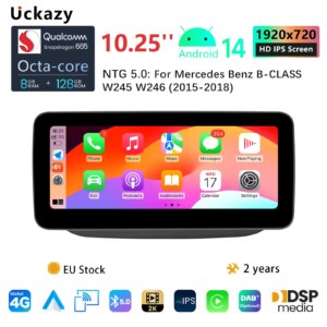 Android 14 Autoradio 10.25 Zoll für Mercedes-Benz W246 2012-2015 Multimedia Stereo GPS Navi Bildschirm 4g
