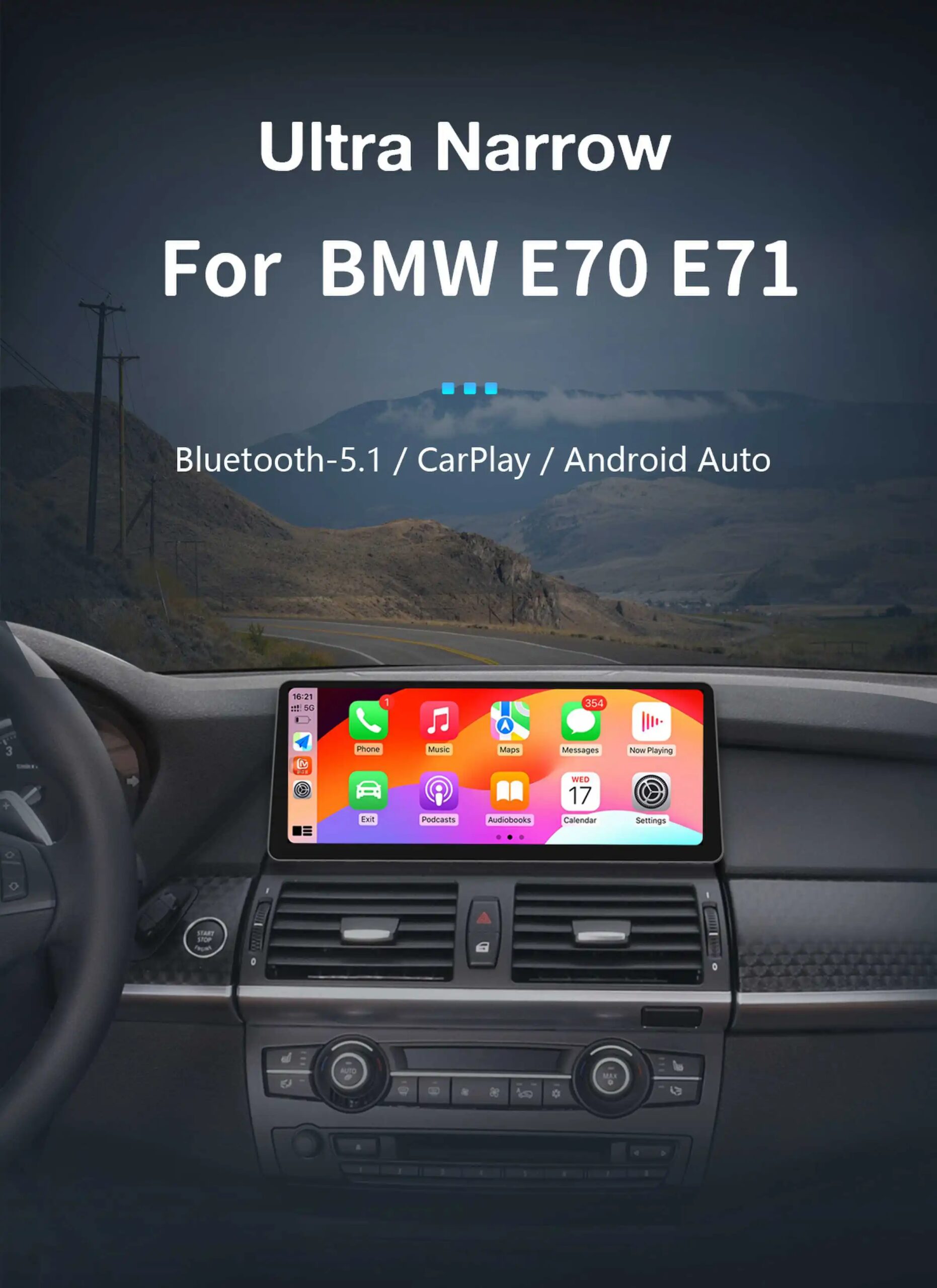 12,3 Zoll Linux/Qualcomm 665 Android 14 Auto Wireless CarPlay Auto Stereo für BMW X5 E70 F15 X6 E71 F16 2007-2013 Radio Bildschirm
