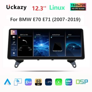Android 14 Autoradio  für BMW X5 E70 F15 X6 E71 F16 2007-2013 Radio Bildschirm 12,3 Zoll Linux/Qualcomm 665