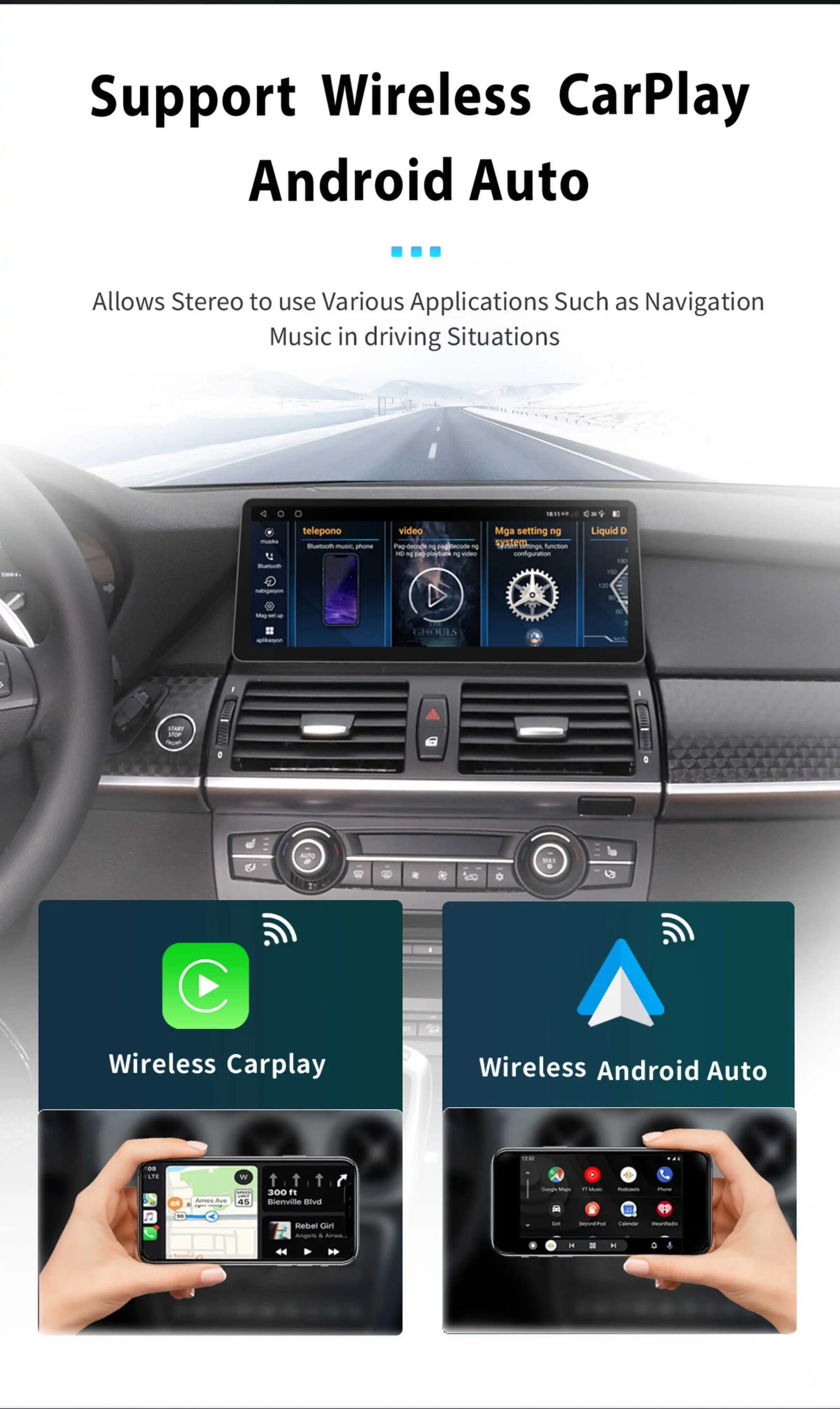 12,3 Zoll Linux/Qualcomm 665 Android 14 Auto Wireless CarPlay Auto Stereo für BMW X5 E70 F15 X6 E71 F16 2007-2013 Radio Bildschirm