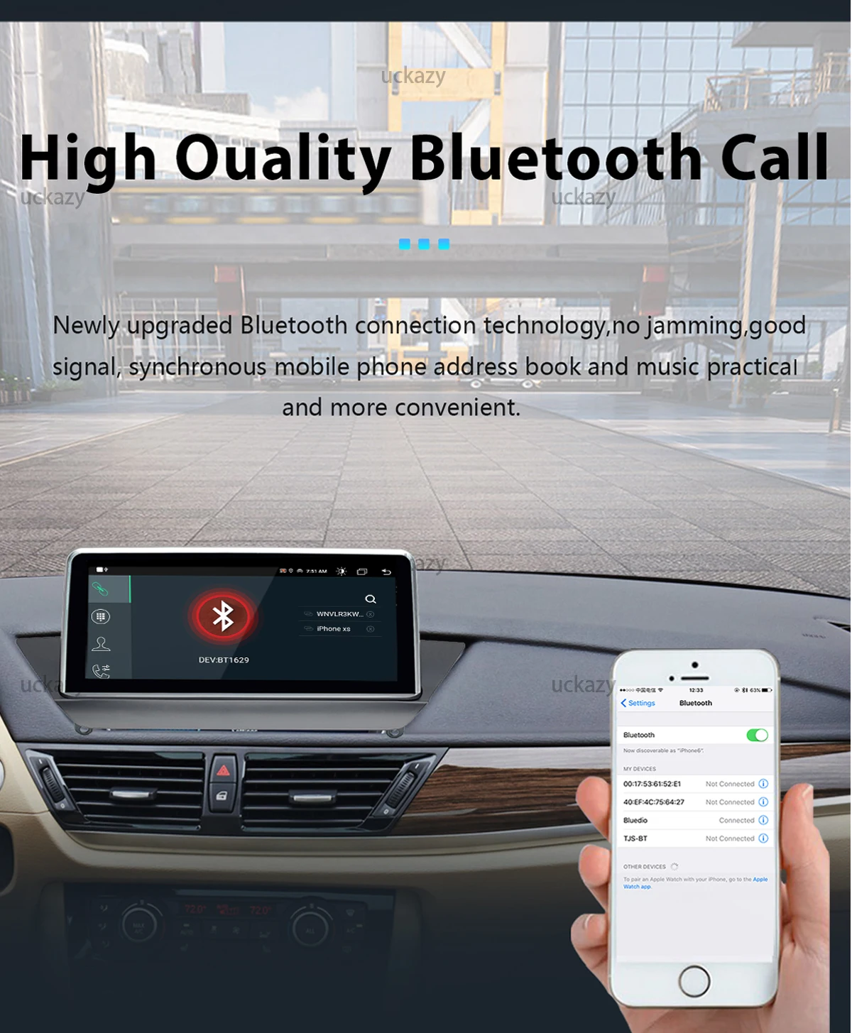 Uckazy CarPlay Autoradio EU Versand für BMW X1 E84 CIC 2009-2015 Wireless Apple CarPlay Android Auto Android 14 DSP