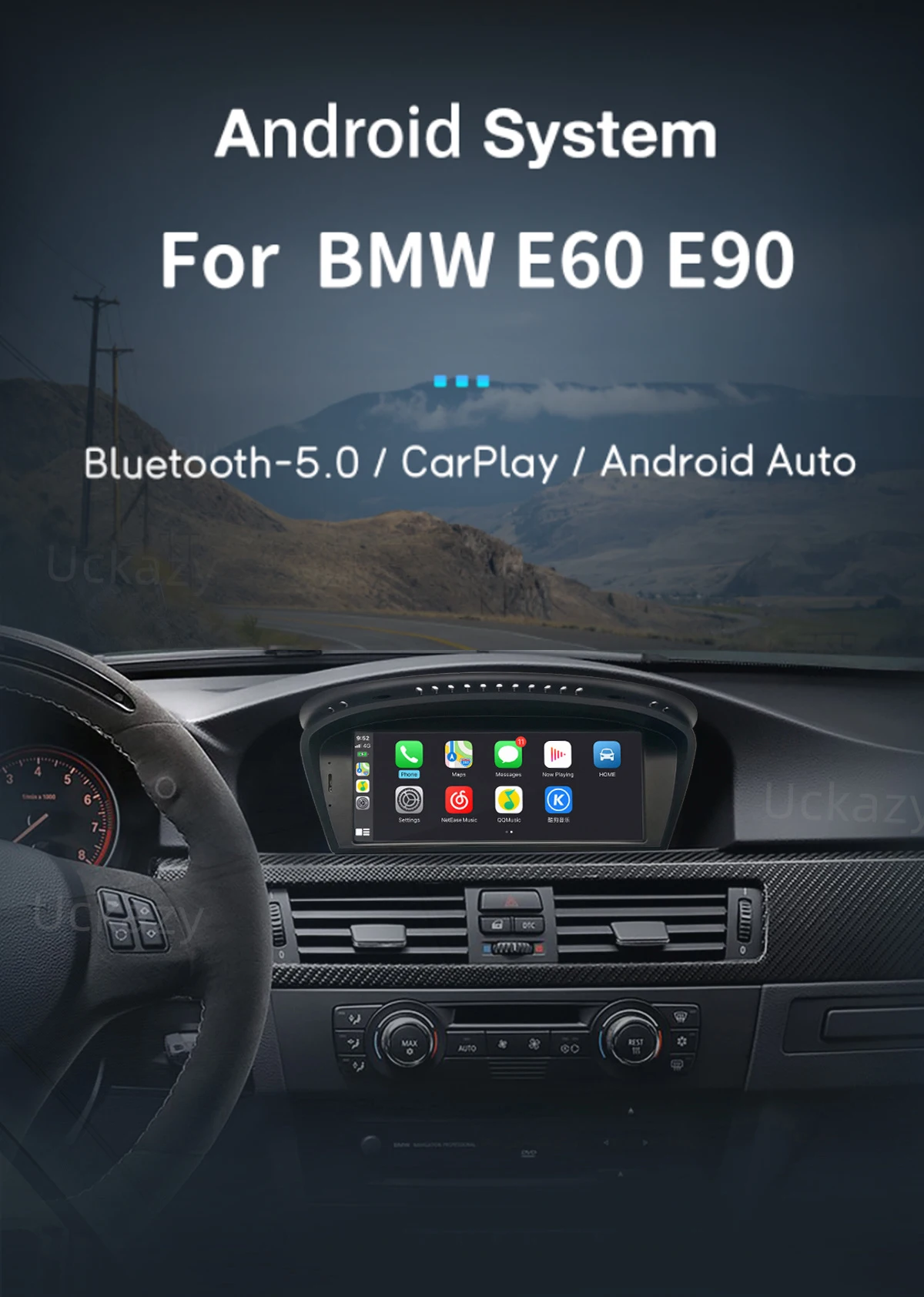 Wireless Carplay Android 14 Auto Multimedia für BMW Serie 5/3 E60 E61 E62 E63 E90 E91 Radio Bildschirm Cicccc GPS Navigation Audio4G