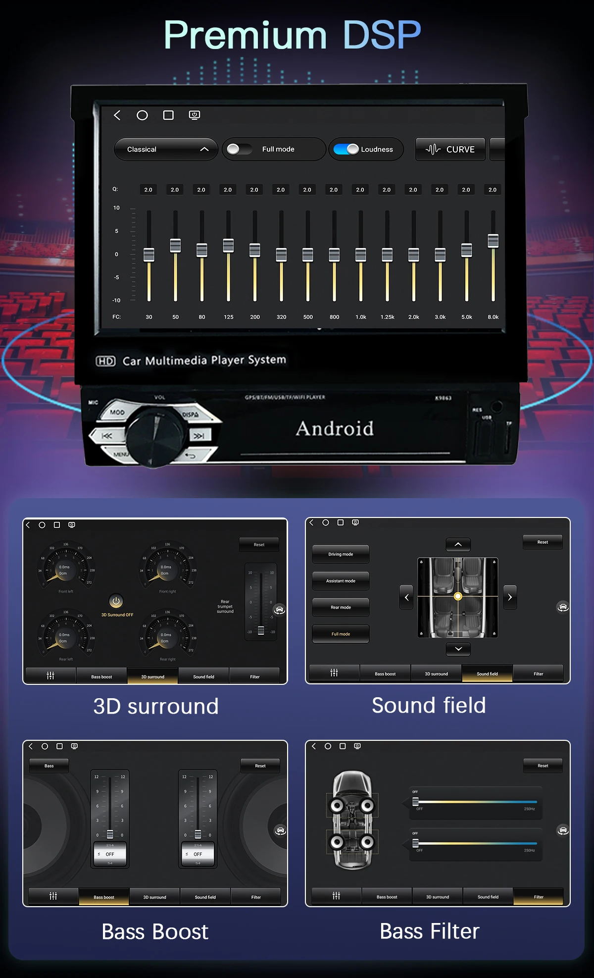 Uckazy 7-Zoll-Carplay Android Auto Universal 1 Din einziehbarer Touchscreen-Auto-Player HD FM AUX-Eingang BT Radio Mirror Link Uckazy 7-Zoll-Carplay Android Auto Universal 1 Din einziehbarer Touchscreen-Auto-Player HD FM AUX-Eingang BT Radio Mirror Link