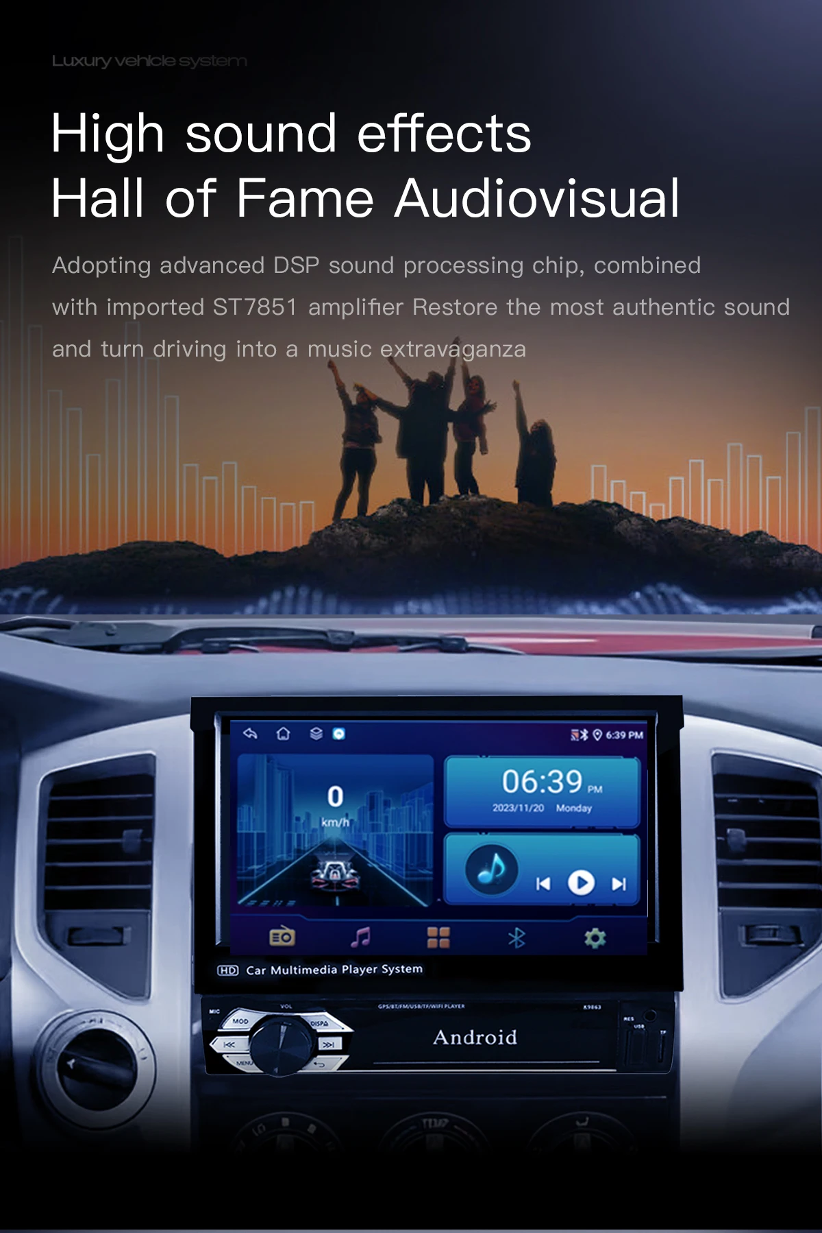 Uckazy 7-Zoll-Carplay Android Auto Universal 1 Din einziehbarer Touchscreen-Auto-Player HD FM AUX-Eingang BT Radio Mirror Link Uckazy 7-Zoll-Carplay Android Auto Universal 1 Din einziehbarer Touchscreen-Auto-Player HD FM AUX-Eingang BT Radio Mirror Link