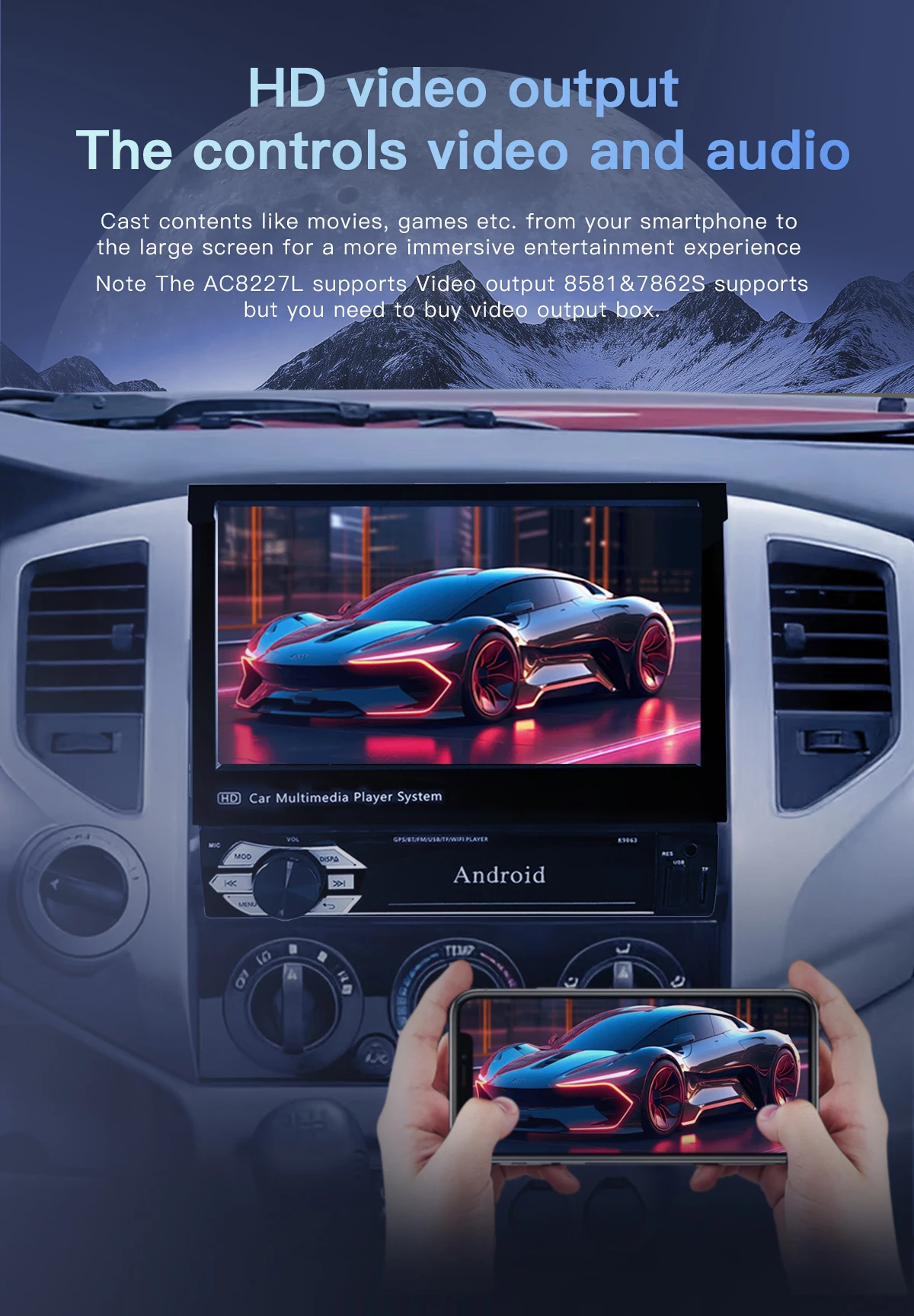 Uckazy 7-Zoll-Carplay Android Auto Universal 1 Din einziehbarer Touchscreen-Auto-Player HD FM AUX-Eingang BT Radio Mirror Link Uckazy 7-Zoll-Carplay Android Auto Universal 1 Din einziehbarer Touchscreen-Auto-Player HD FM AUX-Eingang BT Radio Mirror Link