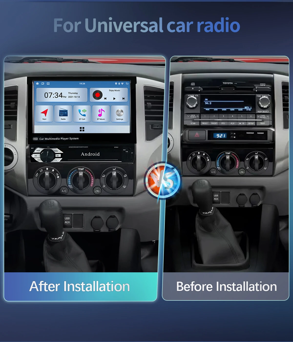 Uckazy 7-Zoll-Carplay Android Auto Universal 1 Din einziehbarer Touchscreen-Auto-Player HD FM AUX-Eingang BT Radio Mirror Link Uckazy 7-Zoll-Carplay Android Auto Universal 1 Din einziehbarer Touchscreen-Auto-Player HD FM AUX-Eingang BT Radio Mirror Link