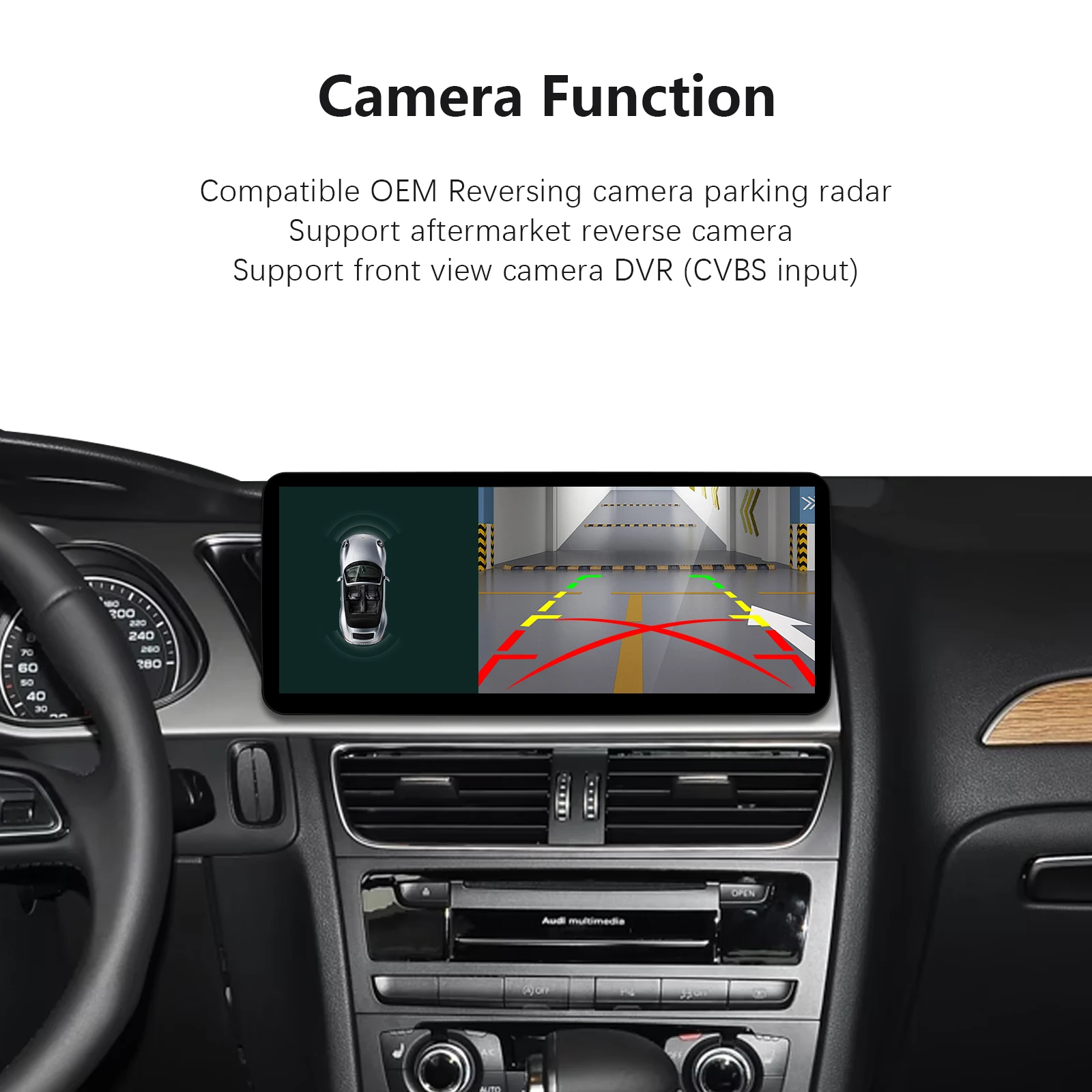 Uckazy 12,3 Zoll Wireless CarPlay Multimedia Ultradünner Bildschirm Android Auto Für Audi A4 A4L B8 A5 2009-2016 Airplay Autolink Funktion