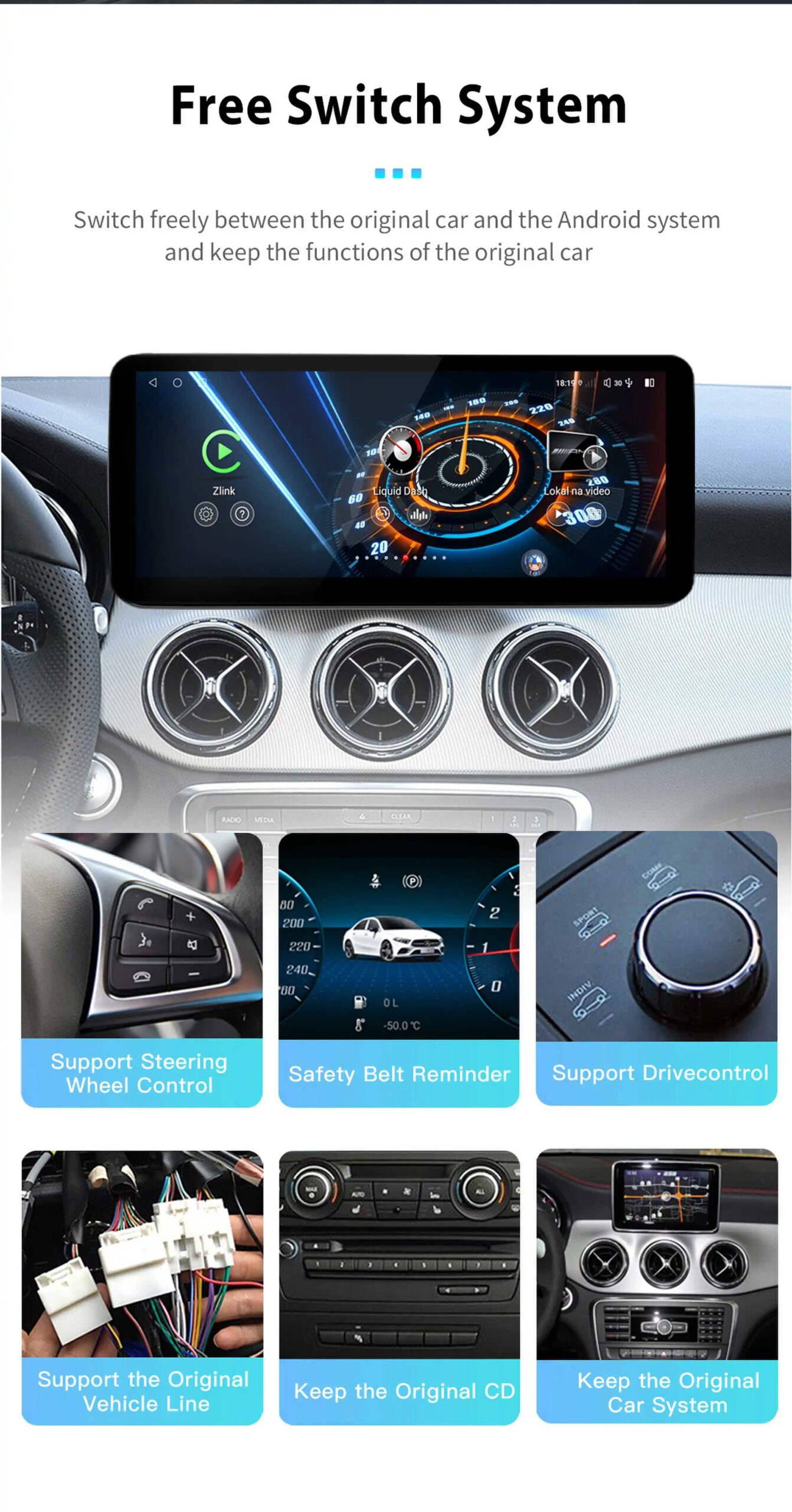 8 Core Android 14 Snapdragon 2011 Autoradio für Mercedes-Benz W246 2013-2017 Wireless Carplay Multimedia Stereo GPS Navigation