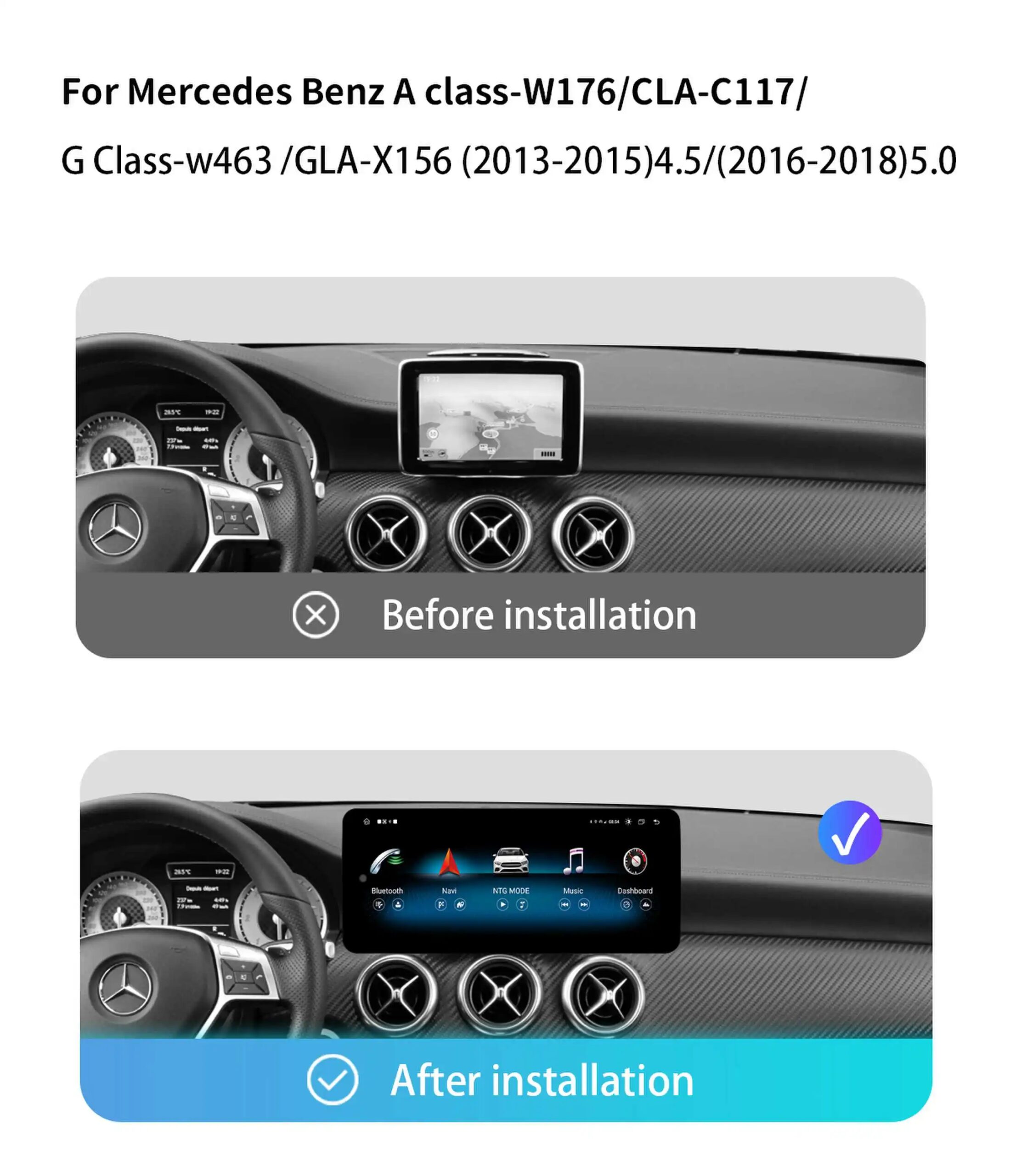 8 Core Android 14 Snapdragon 2011 Autoradio für Mercedes-Benz W246 2013-2017 Wireless Carplay Multimedia Stereo GPS Navigation