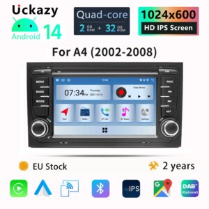 2 Din Android 14 Autoradio für Audi A4 b6 b7 s4 b7 b6 rs4 sitz exeo 2012-2015 rs4 b7 radio 2014-2018 multimedia gps audio stereo