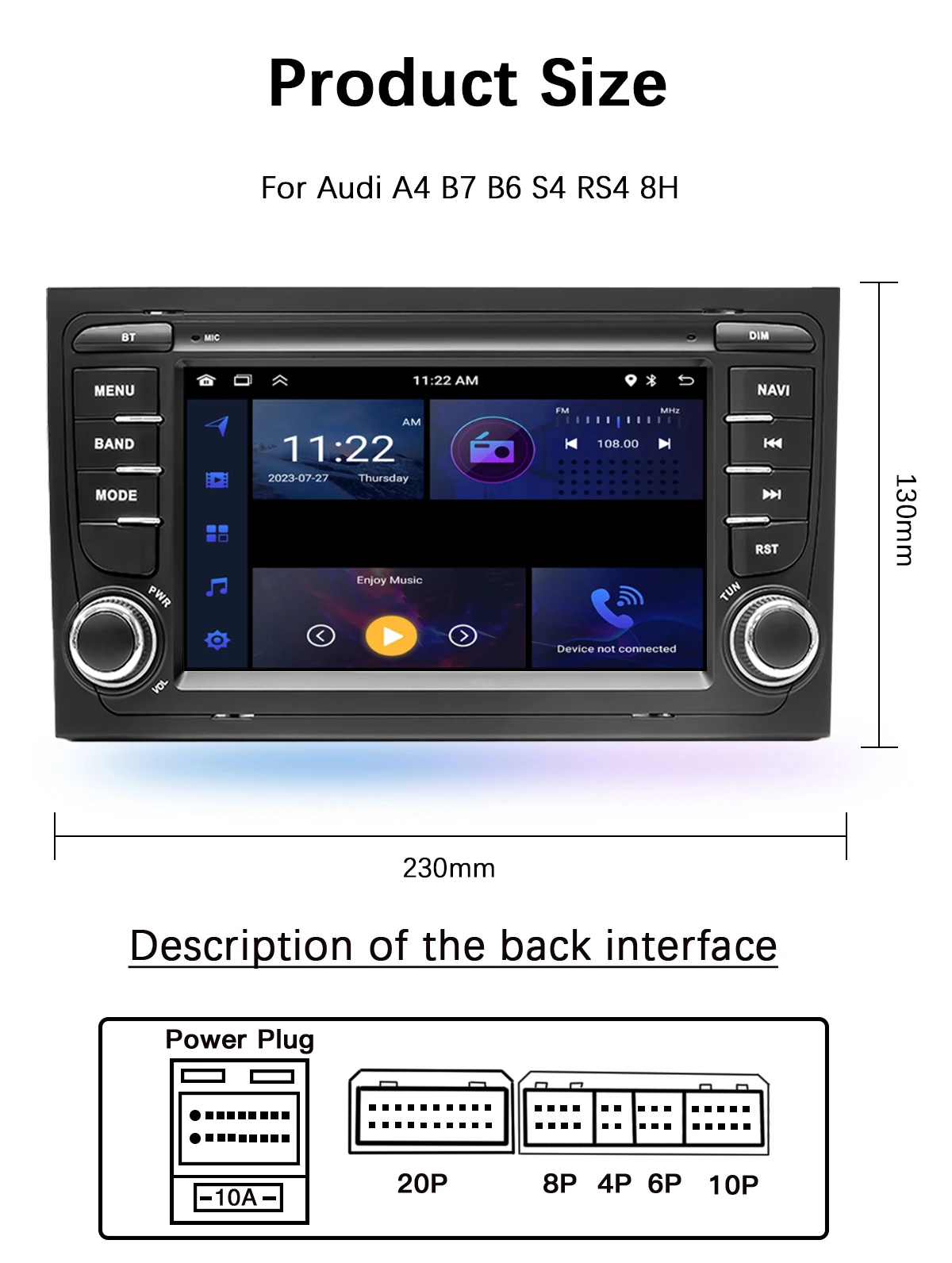 2 din android 14 autoradio für audi a4 b6 b7 s4 b7 b6 rs4 sitz exeo 2012-2015 rs4 b7 radio 2014-2018 multimedia gps audio stereo