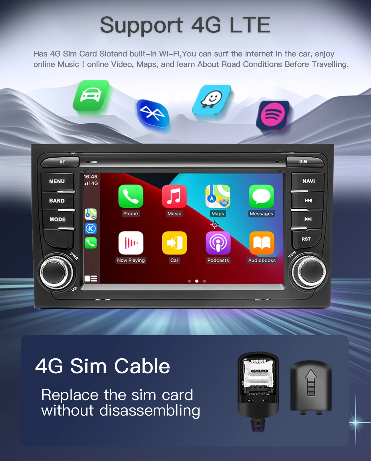 2 din android 14 autoradio für audi a4 b6 b7 s4 b7 b6 rs4 sitz exeo 2012-2015 rs4 b7 radio 2014-2018 multimedia gps audio stereo