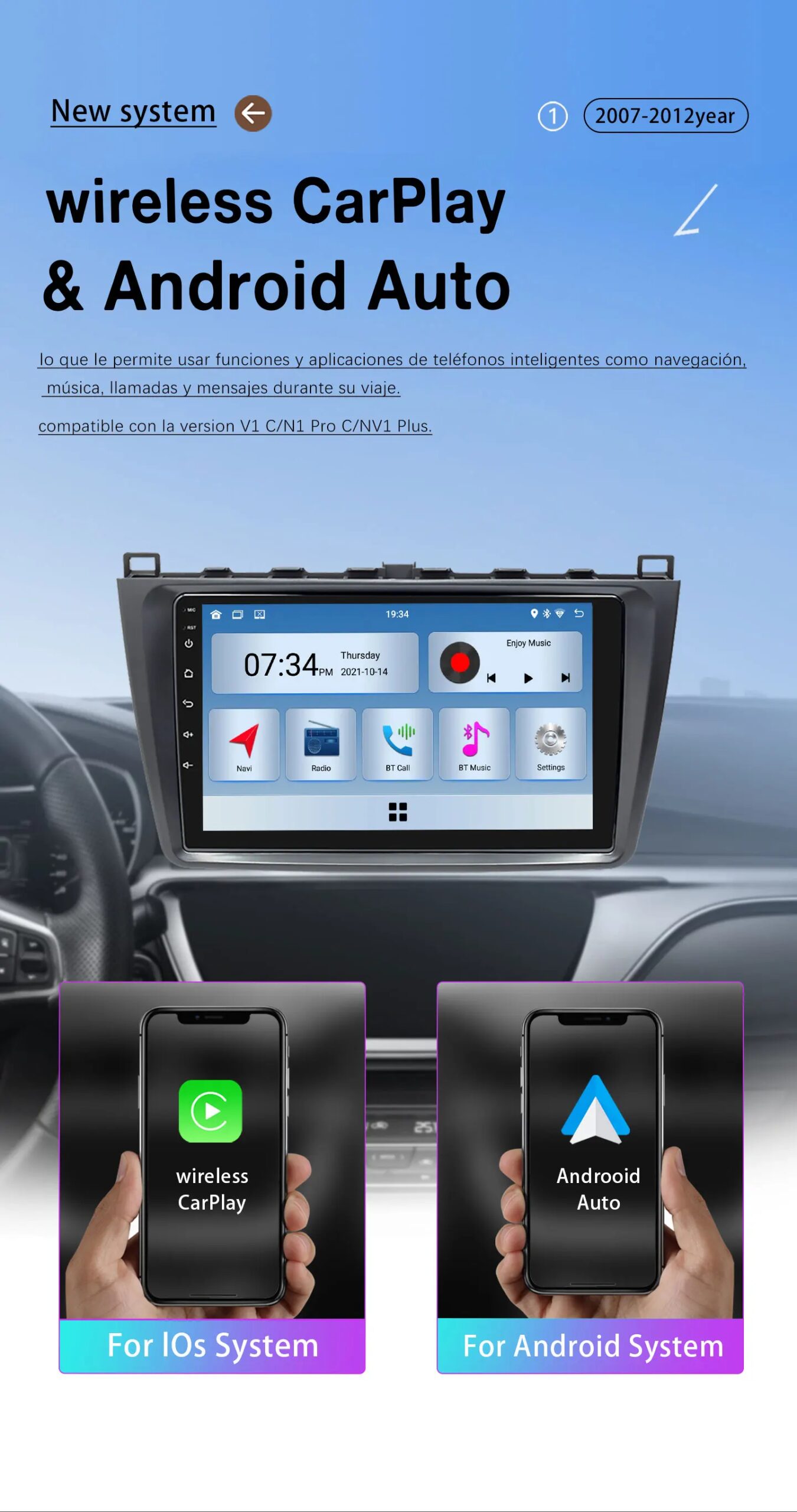 Fabrikpreis Universalrahmen Android 14 Autoradio für Mazda 6 2007-2012 CarPlay Android Auto GPS Navigation 4G WiFi Bluetooth DSP RDS SWC Multimedia-Bildschirm-Player High-Definition-Display