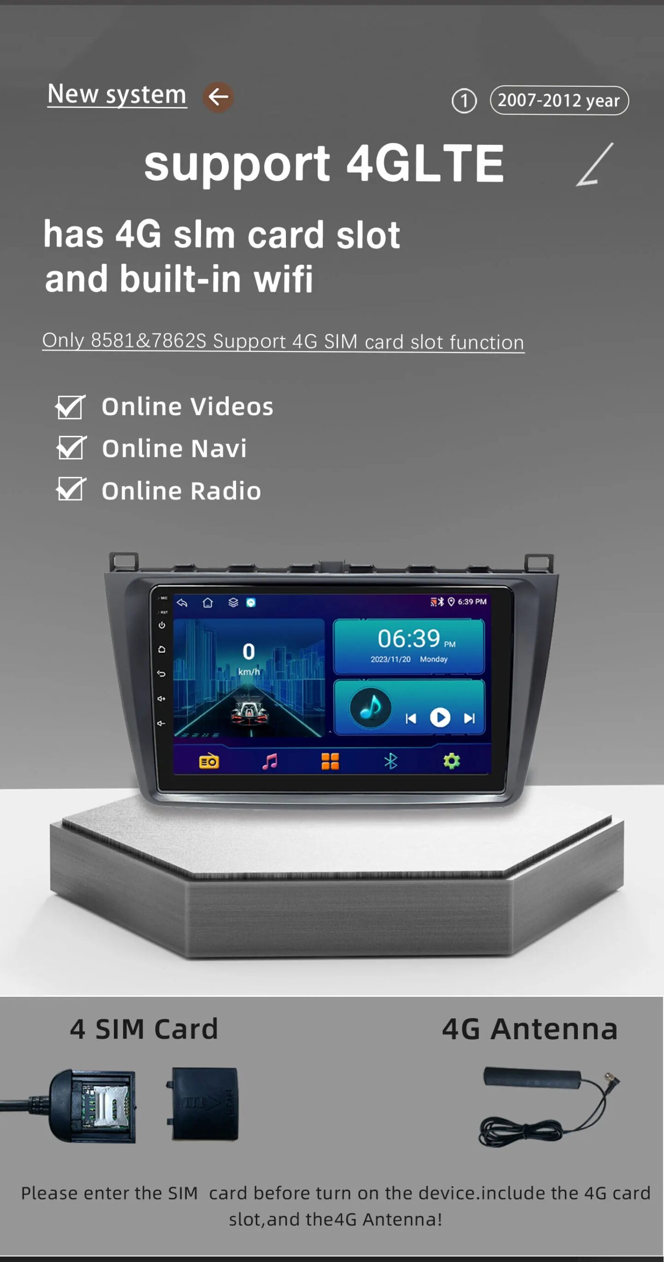 Fabrikpreis Universalrahmen Android 14 Autoradio für Mazda 6 2007-2012 CarPlay Android Auto GPS Navigation 4G WiFi Bluetooth DSP RDS SWC Multimedia-Bildschirm-Player High-Definition-Display