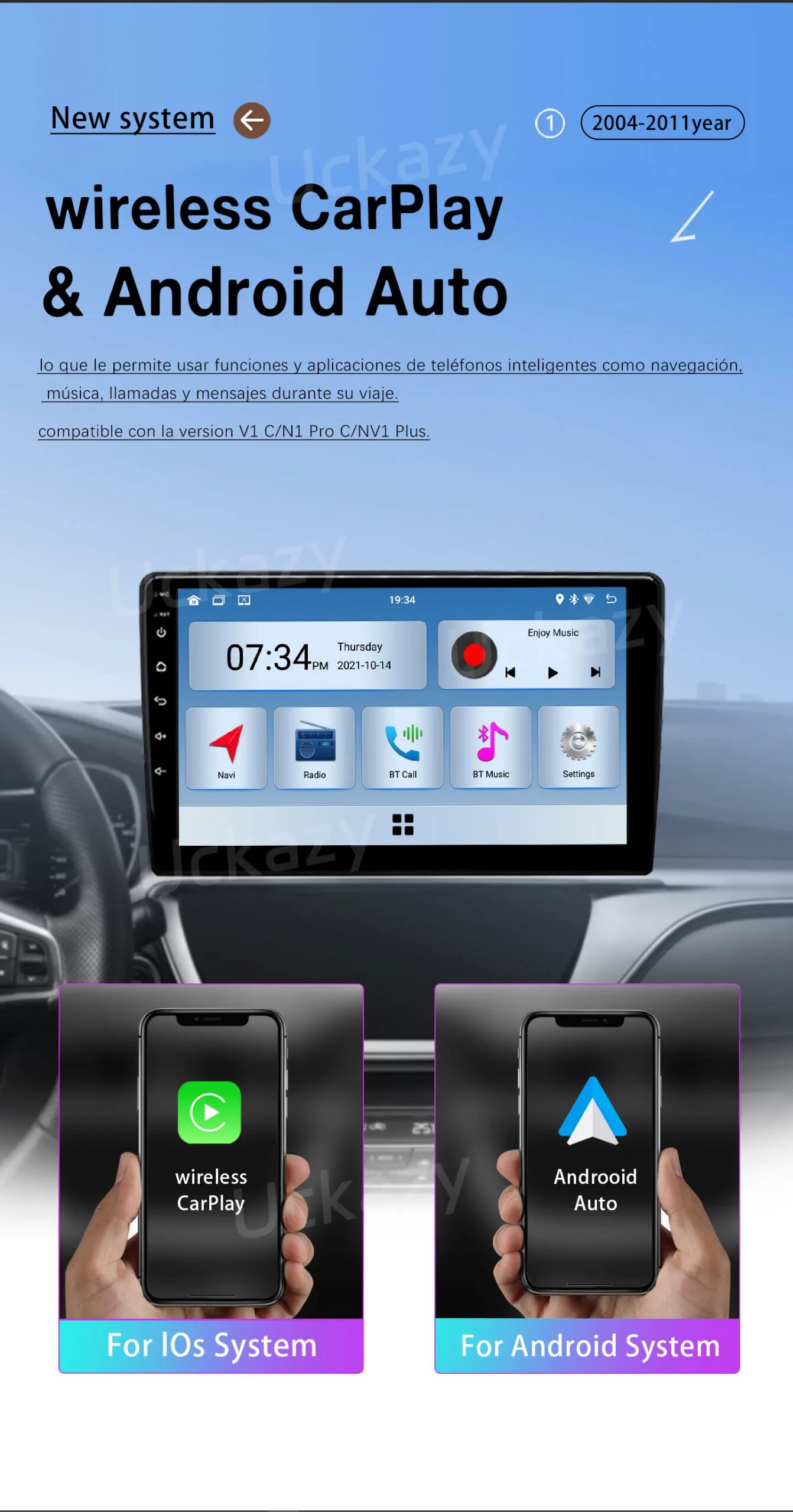 Android 14 Autoradio für Ford Focus 2 3 Mk2 Mk3 2004–2011 GPS-Multimedia-Player 4G CarPlay Auto Stereo RDS Touchscreen-Kopfeinheit