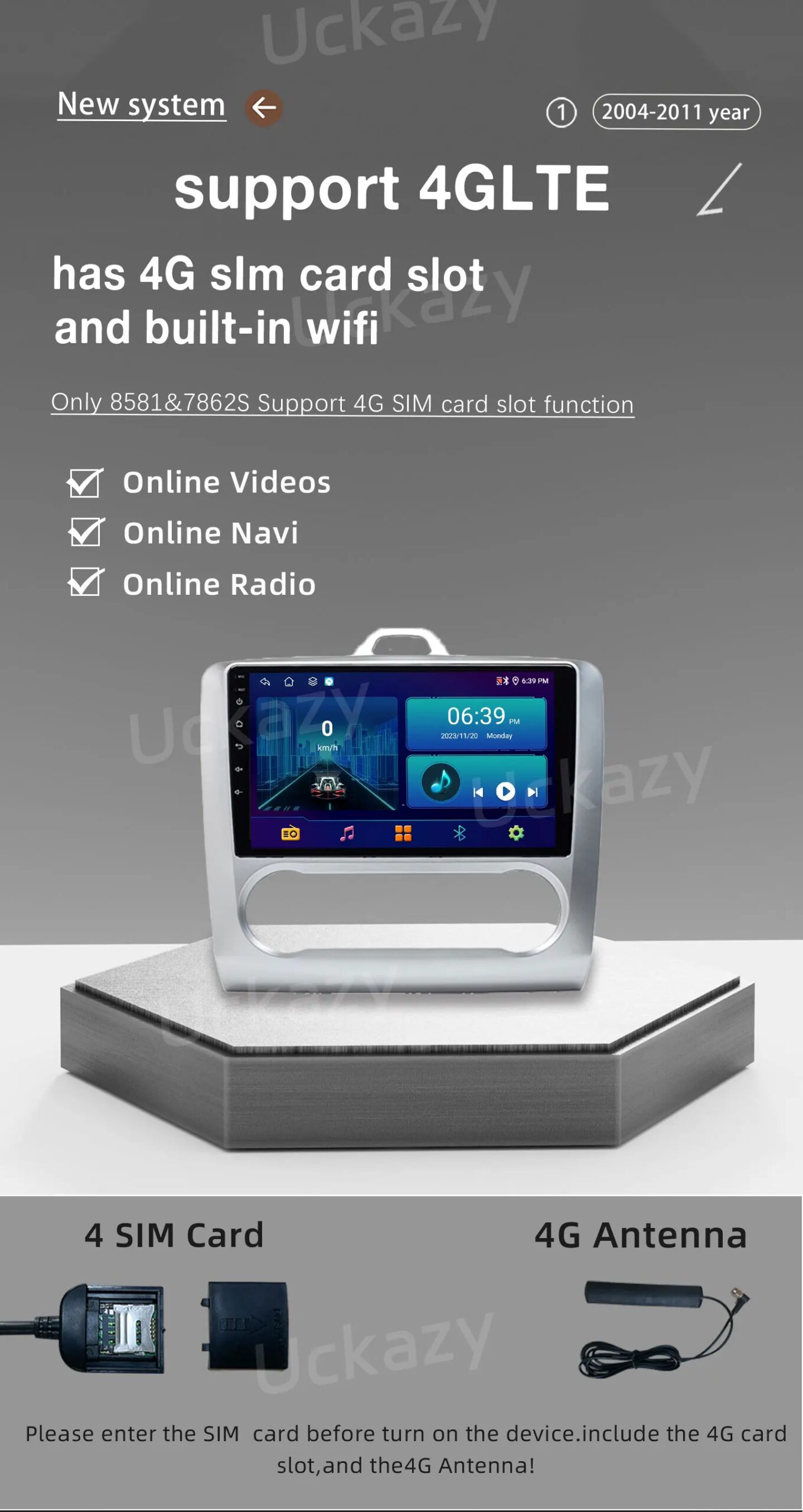 Android 14 Autoradio für Ford Focus 2 3 Mk2 Mk3 2004–2011 GPS-Multimedia-Player 4G CarPlay Auto Stereo RDS Touchscreen-Kopfeinheit