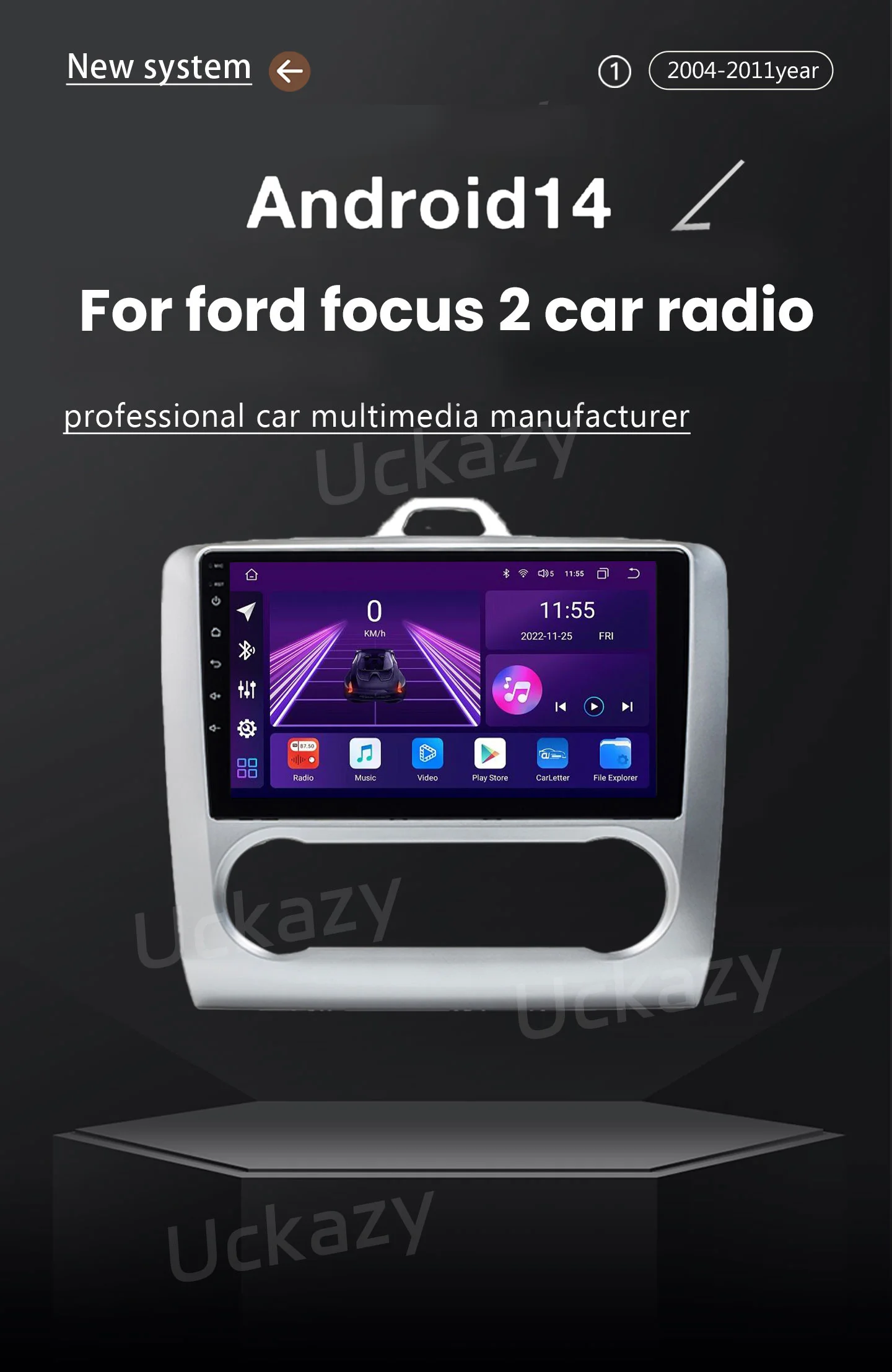 Android 14 Autoradio für Ford Focus 2 3 Mk2 Mk3 2004–2011 GPS-Multimedia-Player 4G CarPlay Auto Stereo RDS Touchscreen-Kopfeinheit