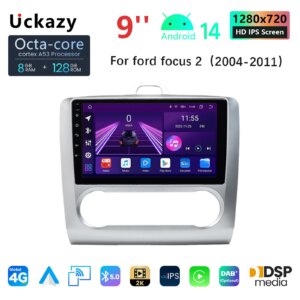 Android 14 Autoradio für Ford Focus 2 3 Mk2 Mk3 2004–2011 GPS-Multimedia-Player 4