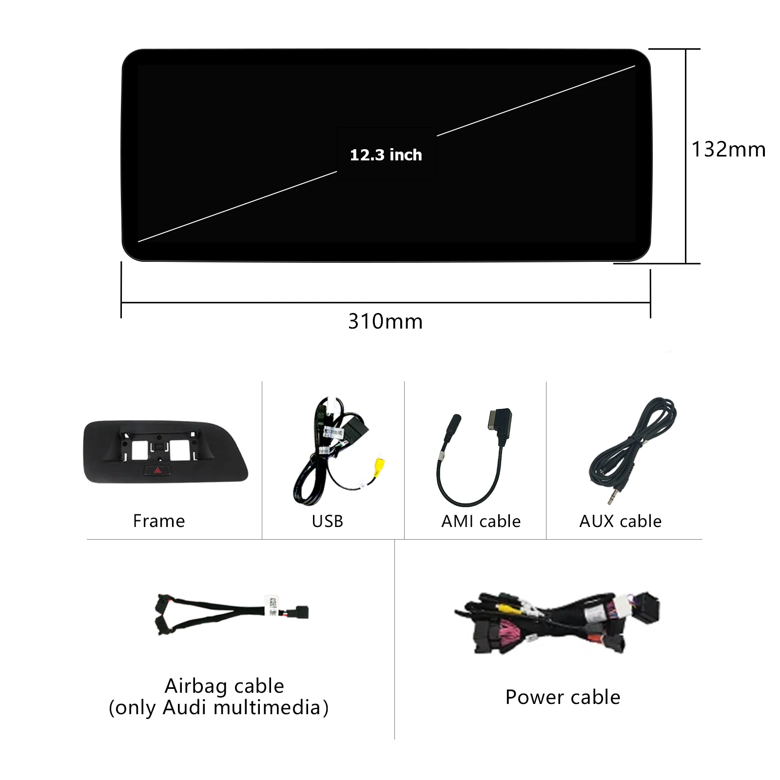 12,3 Zoll ultraschmaler Bildschirm GPS-Navigation Wireless Carplay Linux für Audi Q5 2009–2017 BT Auto Multimedia Video Radio Player WiFi Auto Tools