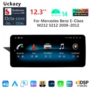 12.3 "Snapdragon Auto Multimedia Wireless Android 14 Carplay für Mercedes Benz E Klasse W212 Carplay Auto Video GPS Navi