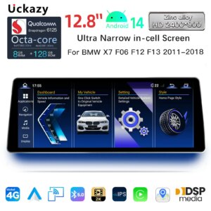 Android 14 Autoradio 12,8 Zoll für BMW 6er F06 F12 F13 2010-2018 Wireless BT Carplay Head Unit Touchscreen