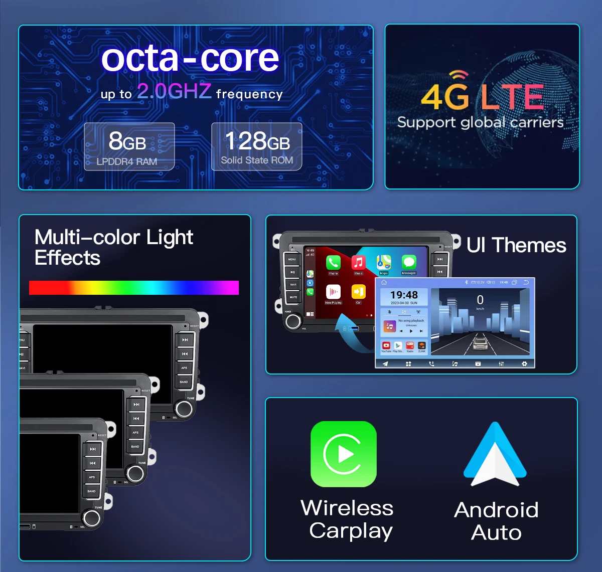 7'usb 2 din android Autoradio GPS für VW Volkswagen Skoda Octavia Golf 5 6 Touran Passat B6 Polo Jetta Sharan Caddy Sitz Carplay