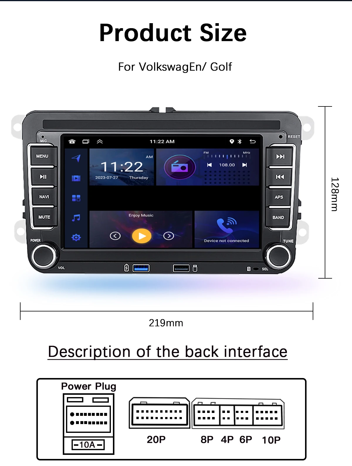 7'usb 2 din android Autoradio GPS für VW Volkswagen Skoda Octavia Golf 5 6 Touran Passat B6 Polo Jetta Sharan Caddy Sitz Carplay