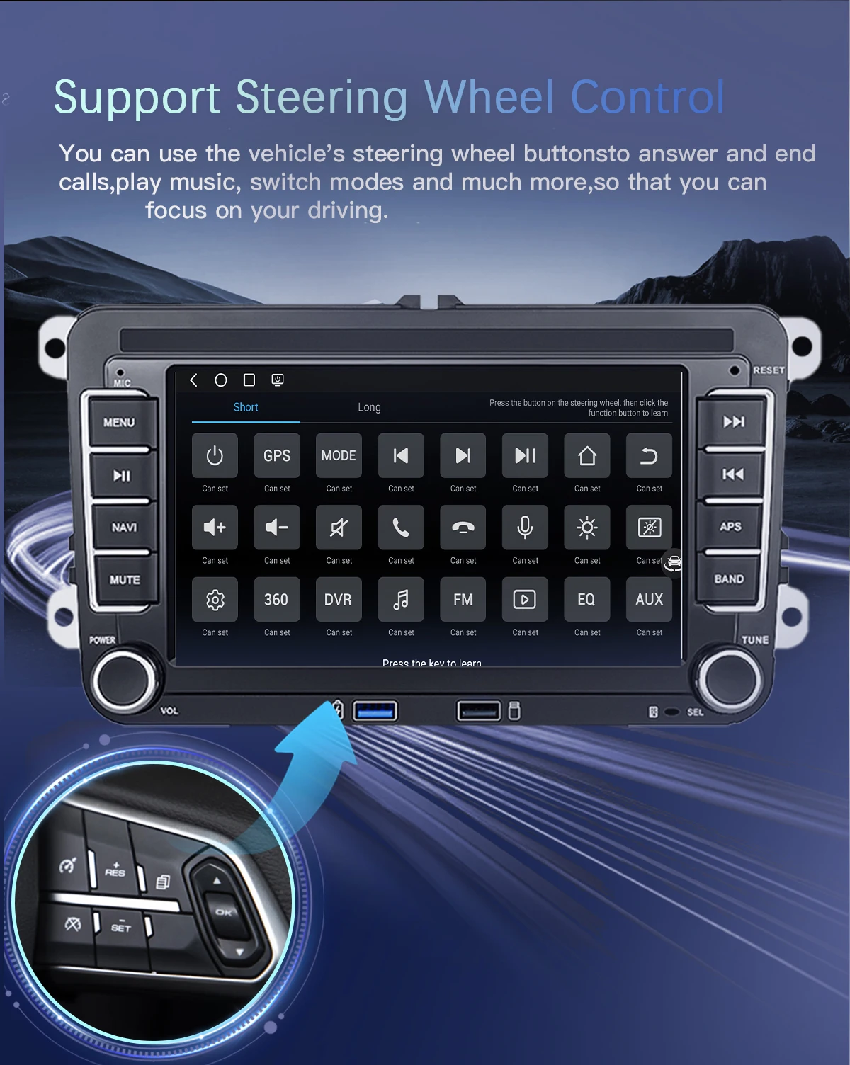 7'usb 2 din android Autoradio GPS für VW Volkswagen Skoda Octavia Golf 5 6 Touran Passat B6 Polo Jetta Sharan Caddy Sitz Carplay