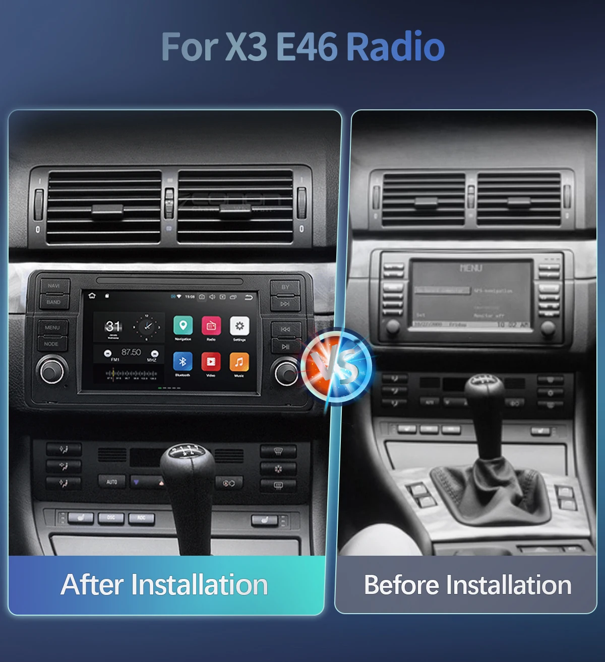 8GB 1 Din Android 14 Autoradio für BMW E46 M3 Rover 75 Coupe318/320/325/330/335 Multimedia Stereo Audio Head Unit GPS Navigation