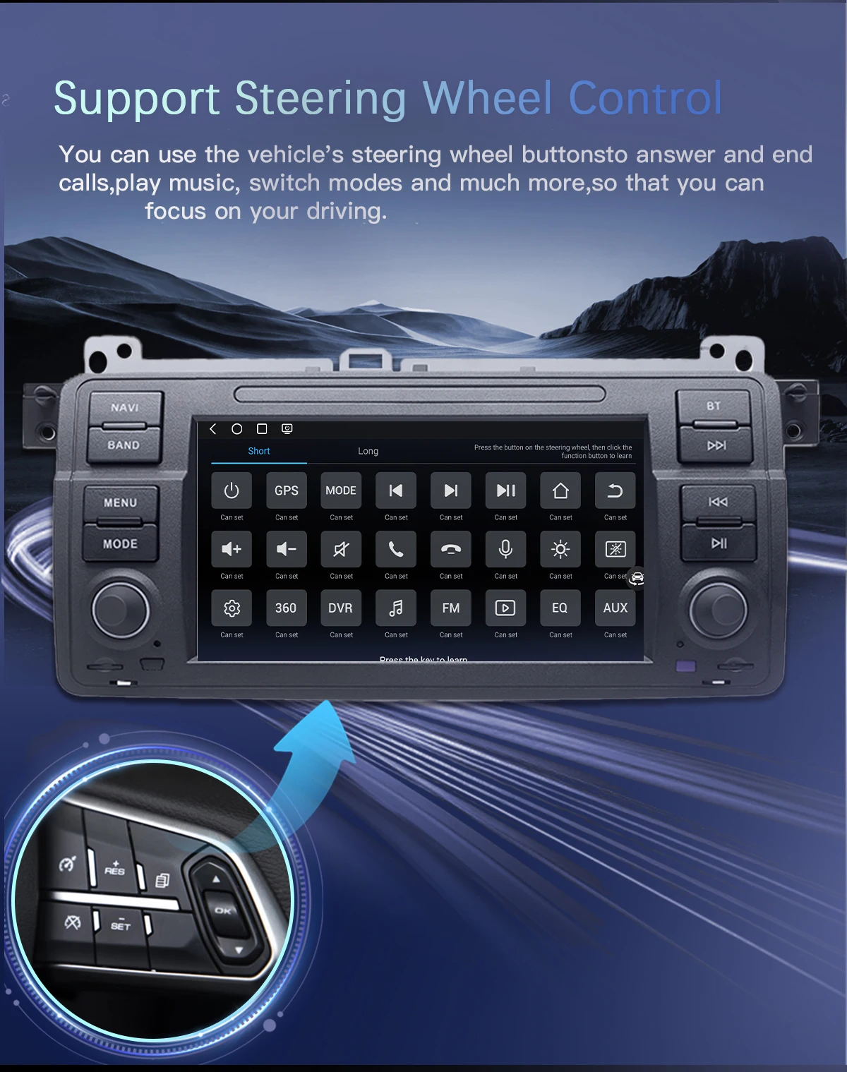 8GB 1 Din Android 14 Autoradio für BMW E46 M3 Rover 75 Coupe318/320/325/330/335 Multimedia Stereo Audio Head Unit GPS Navigation