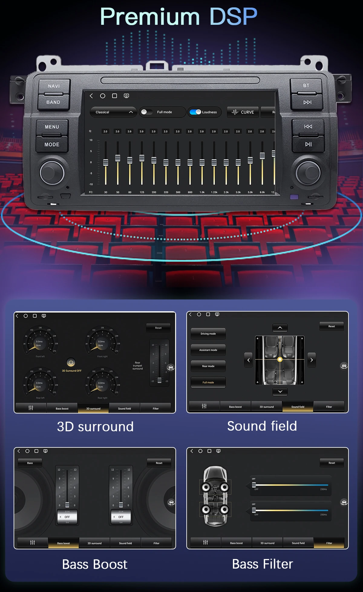 8GB 1 Din Android 14 Autoradio für BMW E46 M3 Rover 75 Coupe318/320/325/330/335 Multimedia Stereo Audio Head Unit GPS Navigation