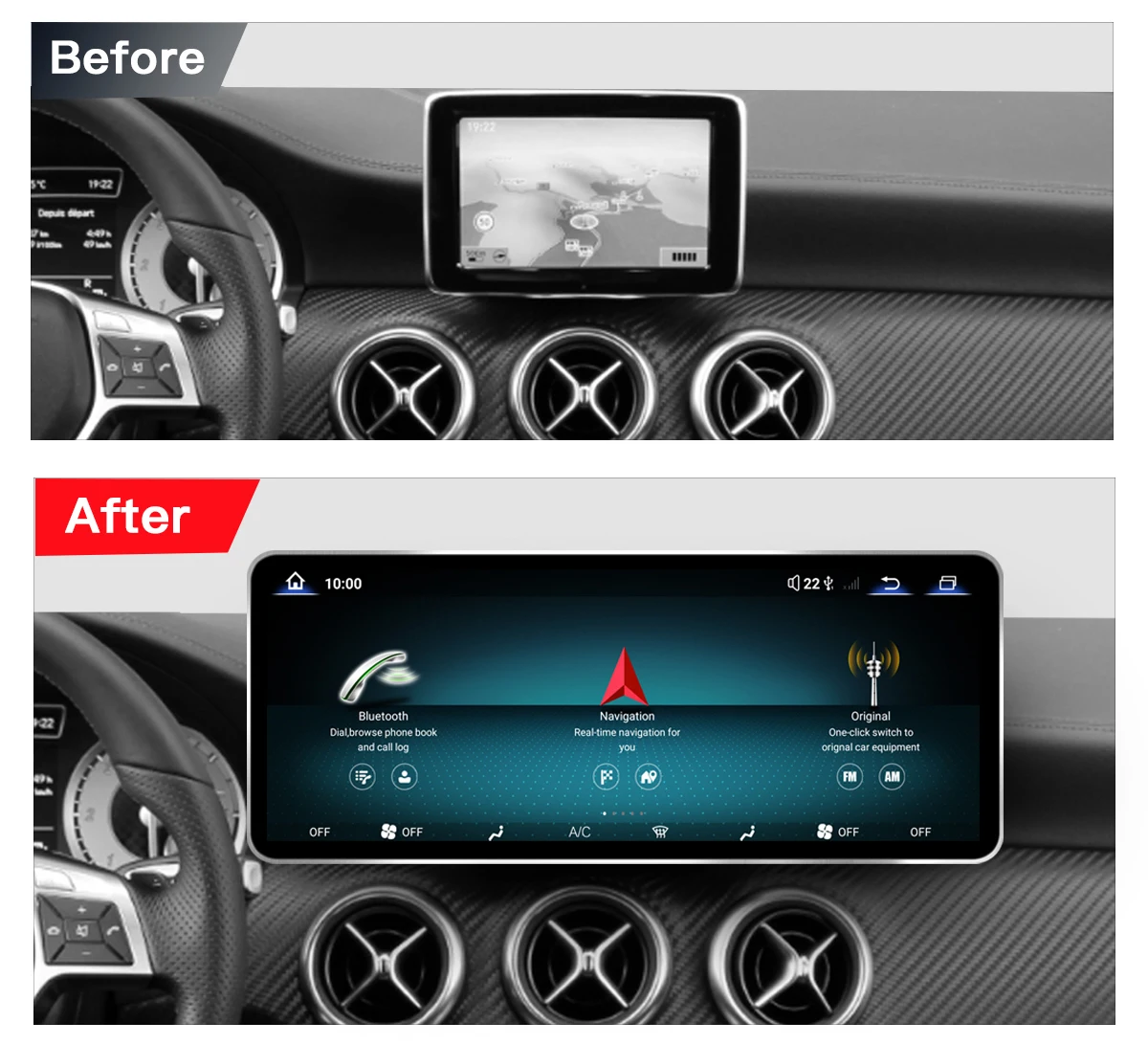 12,8 ''2400*900 Hohe Auflösung Android 14 Snapdragon 665 Auto Radio Für Mercedes W176 X117 X156 W463 2013-2018 multimedia CarPlay Stereo GPS Navigation