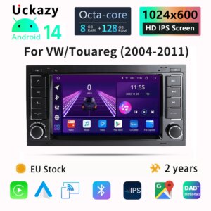 7 "2 DIN Android 14 Autoradio  Für Volkswagen Touareg Transporter T5 Multivan 2004-2011 multimedia-player GPS