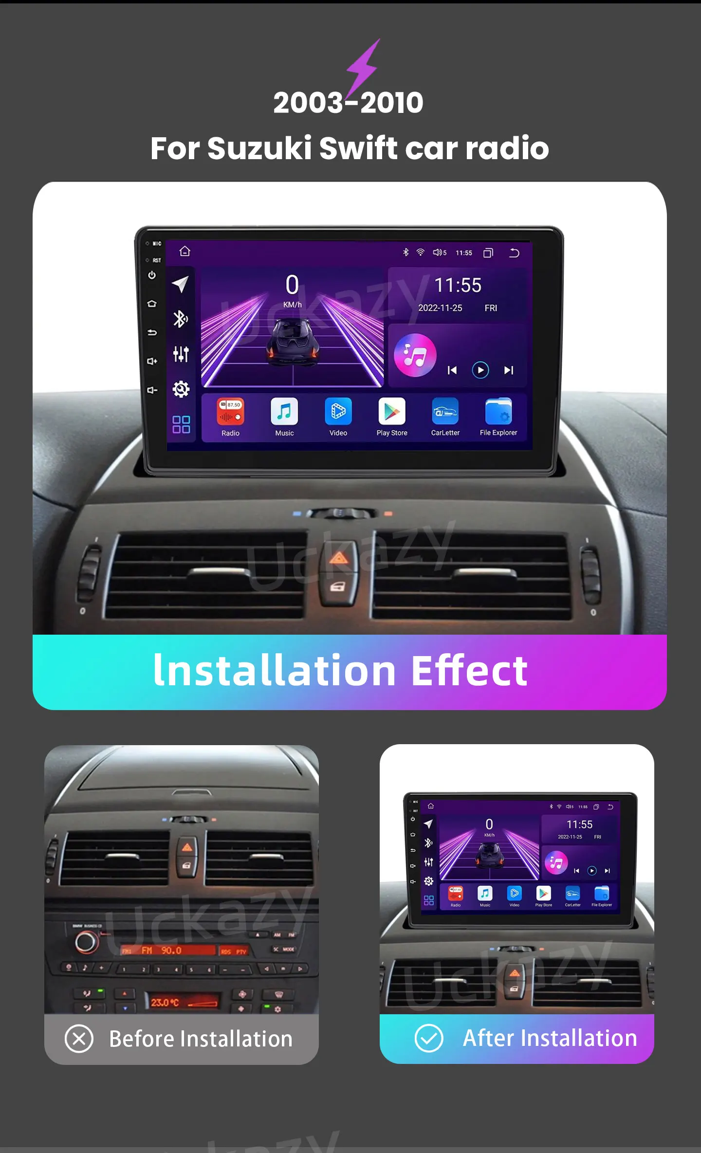 Android 14 Autoradio-Multimedia-Player für Suzuki Swift 2008-2016 Navigation Head Unit Audio Stereo Carplay – Bild 5