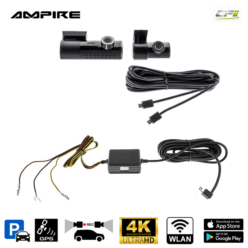_AMPIRE 2-Kanal Dashcam, 4K Front und AHD Heck, WLAN und GPS – Bild 2