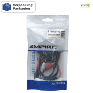 AMPIRE Bluetooth® Audio Empfänger mit 3.5mm Klinke/Cinch Steckern, 12 Volt