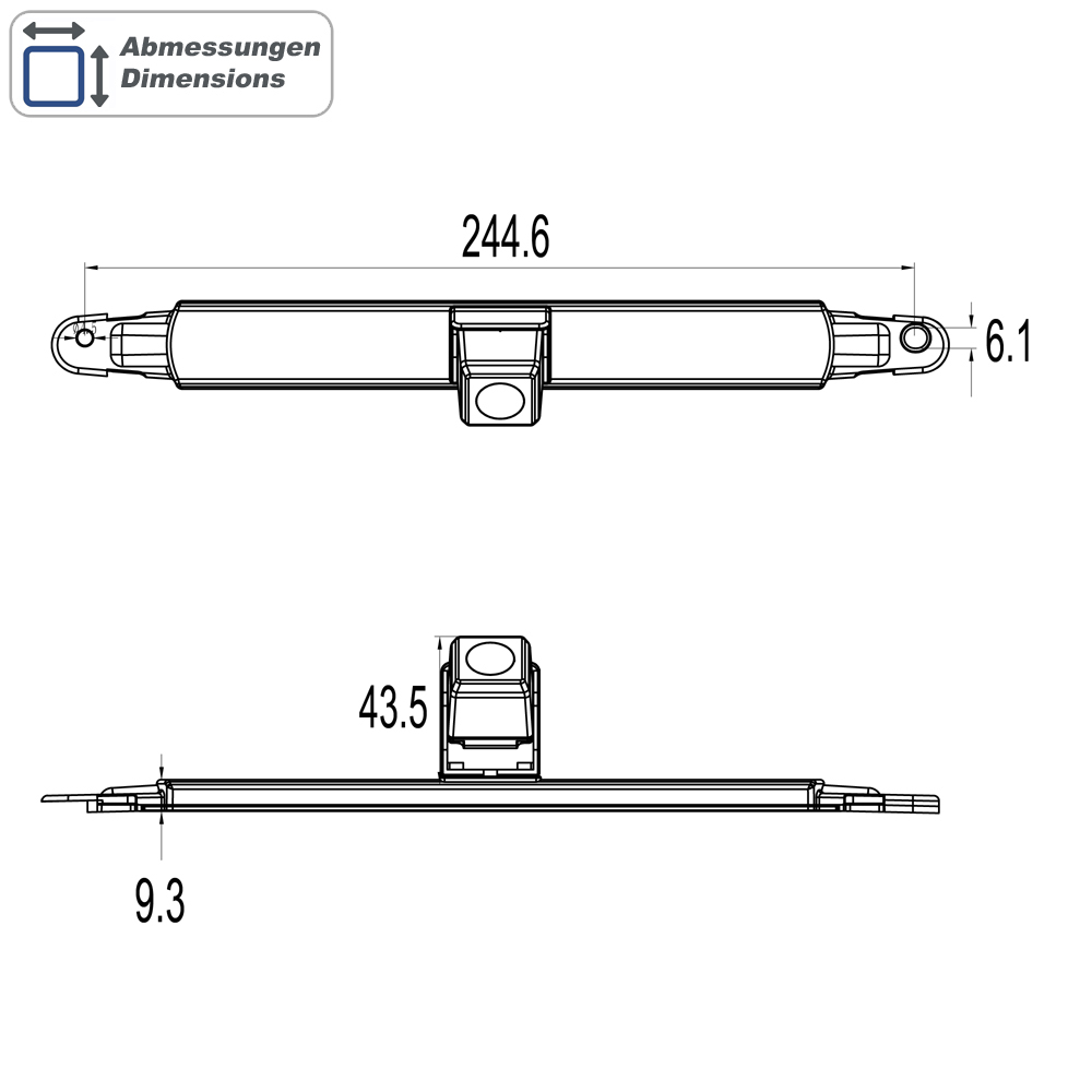 _AMPIRE Bremslichtkamera (CVBS), (Ersatz für Hella 2DA 343 106-201), silber – Bild 8