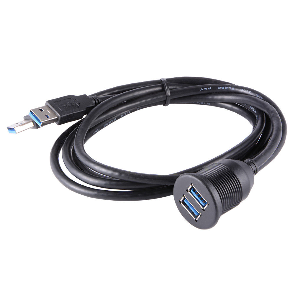 AMPIRE Doppel-USB-A Einbaubuchse mit 200cm Kabel – Bild 4