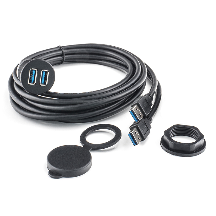 AMPIRE Doppel-USB-A Einbaubuchse mit 200cm Kabel – Bild 6
