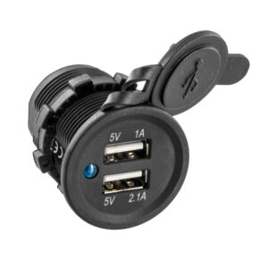 AMPIRE Dual-USB-A Ladegerät 12V/24V > USB, Dual 2.1A